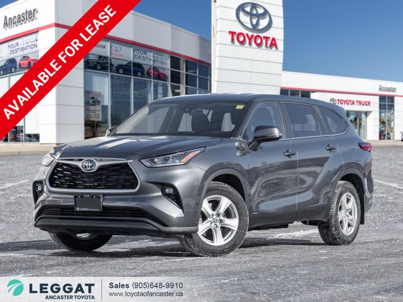 Discover confident capability, thoughtful design, and everyday versatility with the 2023 Toyota Highlander 4dr All-Wheel Drive LE  a spacious three-row SUV built to handle family life, daily commutes, and weekend adventures with ease. Finished in a Magnetic Grey Metallic exterior paired with a Black cloth interior, this Highlander LE features 18-inch alloy wheels, LED headlights and taillights, roof rails, and sleek exterior styling that gives it a refined and modern presence on the road. Under the hood, a 2.5L turbocharged 4-cylinder engine is paired with an 8-speed automatic transmission and All-Wheel Drive (AWD) system, providing smooth acceleration, confident traction, and strong capability for all conditions. Step inside to a spacious and comfortable cabin with premium cloth seating, a power-adjustable drivers seat, tri-zone automatic climate control, heated front seats, drive mode select, Smart Key with push-button start, and ample cargo space  perfect for families, errands, and road trips. Stay connected with Toyotas intuitive multimedia system featuring a large touchscreen display, Apple CarPlay & Android Auto integration, navigation, Bluetooth connectivity, and multiple USB ports. Safety comes standard with Toyota Safety Sense 2.5+, including pre-collision system, lane departure alert, lane tracing assist, full-speed range dynamic radar cruise control, road sign assist, blind spot monitor with rear cross-traffic alert, and a backup camera  all working together to help keep you confident on every drive. Dont miss your chance to take home this 2023 Toyota Highlander AWD LE! SCHEDULE A TEST DRIVE TODAY! With our No-Haggle, No-Hassle purchase experience, you get peace of mind knowing our best price is upfront. 1 - Guaranteed Minimum 50% Remaining Tire Tread Life 2 - Guaranteed Minimum 50% Life Remaining on Brakes 3 - 120 Point Safety Inspection 4 - Free Carfax Canada Vehicle History Report 5 - Complete Lube, Oil, & Filter Change 6 - Full Detailed Clean Up Ancaster Toyota is the proud recipient of the latest, highest honour for Canadian Toyota Retailers  the Toyota Presidents Award for Excellence in Customer Satisfaction, Sales, and Service! We are proudly serving Ancaster, Hamilton, Burlington, Dundas, Brantford, Stoney Creek, Grimsby, Oakville, Mississauga, Milton, Cambridge, Kitchener-Waterloo, Cayuga, Caledonia, St. Catharines, Welland, Niagara, and the entire GHA and GTA. Finance Price Shown. The cash purchase price slightly exceeds the advertised finance price, as we receive incentives from banks when we finance vehicles, which we pass on to customers. Recognizing the high demand for vehicles, which can raise prices, we utilize these incentives to lower the finance purchase price. Dealer reserves the right to decline cash purchases (cash, bank draft, certified cheque, credit card payments in excess of $1,000) at its sole and exclusive discretion. For Finance and Lease purchases, Dealer charges a $999 finance/lease fee. While every reasonable effort is made to ensure the accuracy of all information on this site, we are not responsible for any errors or omissions. Please verify any information in question with a dealership sales manager prior to purchase. See dealer for full details.