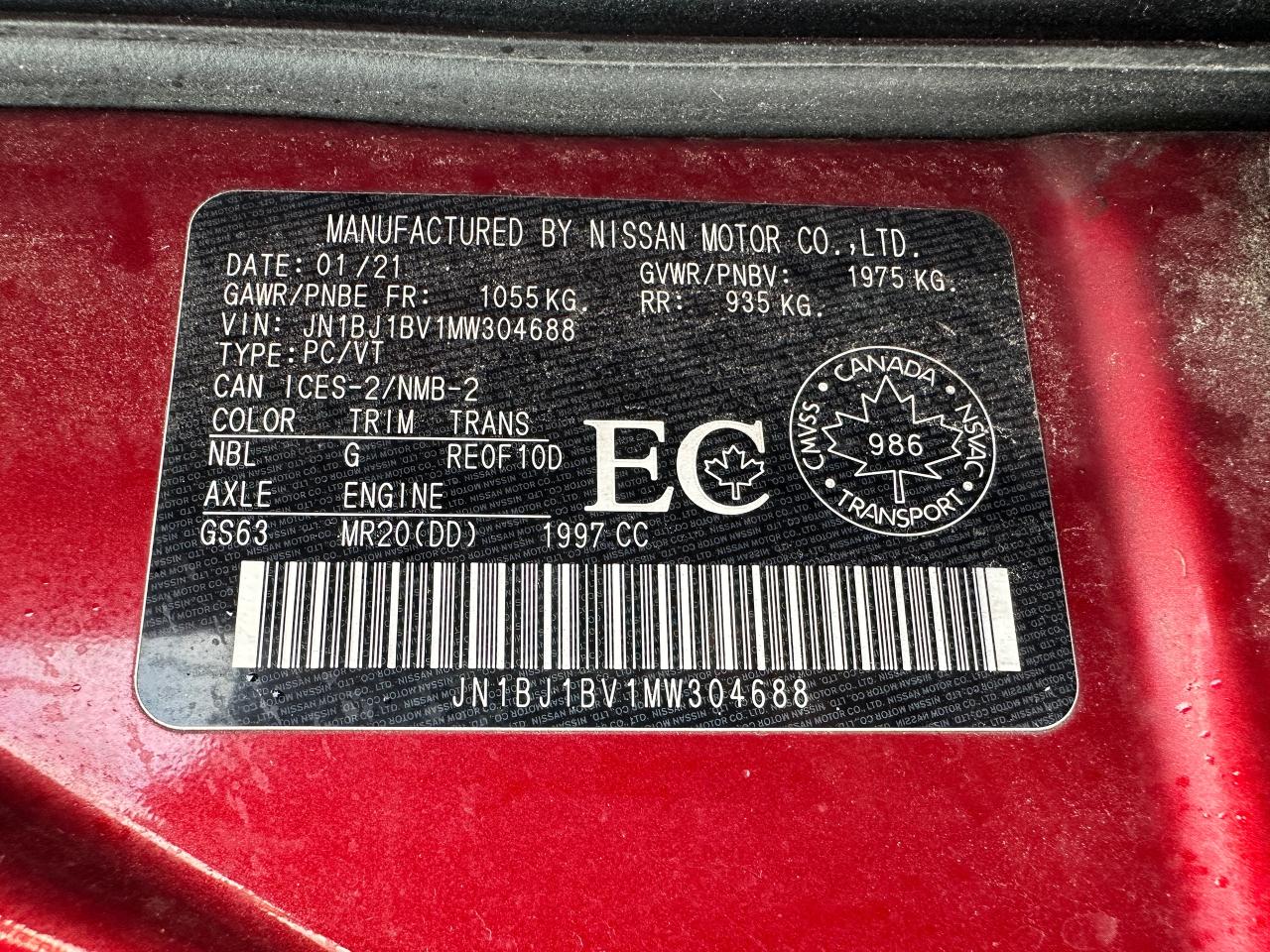 2021 Nissan Qashqai SV FWD Sunroof Heated Cloth BackupCam A/C XM Alloy Photo