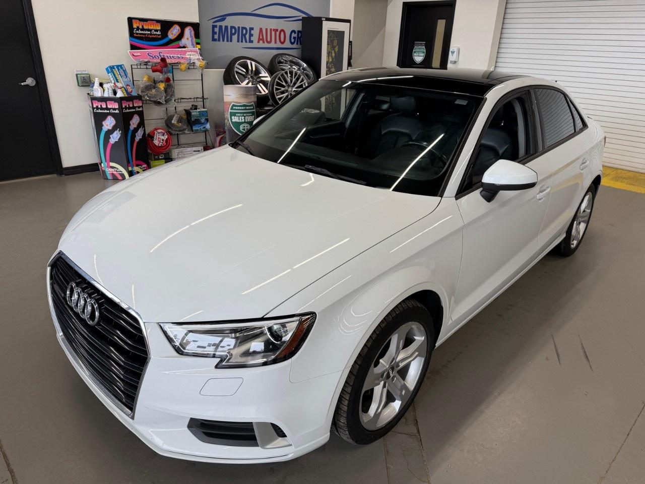 <a href=http://www.theprimeapprovers.com/ target=_blank>Apply for financing</a>

<p>The 2017 Audi A3 2.0T Komfort in White is a sophisticated All-Wheel Drive (AWD) Sedan, crafted for both handling and style. This vehicle is a testament to Audi's commitment to luxury and performance.</p><p>The sleek white exterior exudes class, perfectly complemented by alloy wheels that enhance its dynamic stance. Opening the door, you'll find an interior adorned with luxurious leather seats and a leather steering wheel that promise comfort and refinement. The leatherette door trim and leather/metal-look gear shifter add extra touches of elegance.</p><p>Embrace modern technology with the A3's bluetooth connection, allowing you to stay connected on the go. Enjoy a clear driving experience with features such as heated front seats, heated mirrors, and a sunroof/moonroof that lets natural light flood the interior. The vehicle is also equipped with advanced safety features like brake assist and keyless entry for your convenience.</p><p>This car is ideal for those who value a blend of performance and luxury in their daily drive. Whether you're navigating city streets or taking a long weekend trip, the Audi A3 2.0T Komfort is ready to elevate your journey. Contact us today to learn more about this exceptional vehicle and schedule your personal test drive.</p><p>All our certified cars comes with 250 point inspection. 0 Down Payment Options Available. Whether its excellent, good, bad, no credit, collections, a discharged bankruptcy or proposal, even if your still in bankruptcy or proposal, have fines or parking tickets including 407 ETR fines, been divorced, young and no one will give you a shot, new to the country, have a fixed income or are currently self-employed, if you have the income we have the lenders that can get it done, you name it, there are lenders out there that will finance you!</p>                         <p><b>ALL CREDIT SITUATIONS ACCEPTED! Dont hesitate&nbsp;<a class=redborder href=apply.php target=_blank rel=noopener>APPLY NOW!</a></b></p>                         <p>*All payments shown are based on a 4.95%. Rate of borrowing a vehicle over qualified term based on the lender. Example: The cost of borrowing on a vehicle, at the purchase price of $10,000, at 4.95% rate of borrowing over 60 month term would be $43.45+HST weekly. Rates are subject to change without notice. Payments are available on approved credit. <b>Best Interest Rate</b>&nbsp;for your car loan Guaranteed!&nbsp;<i>Vehicle being presented might not be financeable; payments are available on approved credit.</i></p>                         <p><b>* All prices exclude HST and Licensing.&nbsp;</b><b>*At times, a down payment may be required for financing however we will do our best to achieve a $0 down payment.</b></p>                         <p><b>* Guaranteed Savings ask one of our representatives for details all in pricing with only HST extra and discounts offered on our vehicles and warranties. *Financing does NOT apply for As-Is vehicles.</b></p>                         <p><b>* As per OMVIC regulations&comma; this vehicle is not road worthy,  not safety certified and not licensed. Certification is available for $799. All our vehicles are in excellent condition and have been fully inspected by an in-house licensed mechanic. Each Empire Auto Group client is a satisfied guest, GUARANTEED!</b></p>                         <p>* Empire Auto Group shall not be held liable for any errors or omissions pertaining to information provided (whether orally, in writing, or in digital image form) on this website, included but not limited to: year, make, model, vehicle options (both hardware and software), vehicle condition, vehicle trim, accessories, mileage. Client is solely responsible for performing appropriate due diligence as it pertains to any and all information regarding the type, condition, options, vehicle trim, status, and history of vehicle before completing a transaction. The advertised price is a finance only price, if you wish to purchase the vehicle for cash additional $2,000 surcharge will apply. Applicable prices and special offers are subject to change with or without notice and shall be at the full discretion of Empire Auto Group.</p>                         <p>* Vehicle sold as seen as equipped. Cosmetic repairs & non safety items at customers cost if requested.</p>                         <p>This vehicle could be at any of our 3 locations - Empire Auto East (2293 Dundas St, London, ON) or Empire Auto West (282 Springbank Dr, London, ON) or Southdale Motors (284 Springbank Dr, London, ON). Please call us for more information.</p><br/><br/>Looking to Purchase or Finance a Audi A3 or just a Audi Sedan? We carry 100s of handpicked vehicles, with multiple Audi Sedans in stock! Visit us online at <a href=https://empireautogroup.ca/?source_id=6>www.EMPIREAUTOGROUP.CA</a> to view our full line-up of Audi A3s or  similar Sedans. New Vehicles Arriving Daily!<br/>  	<br/>FINANCING AVAILABLE FOR THIS LIKE NEW AUDI A3!<br/> 	REGARDLESS OF YOUR CURRENT CREDIT SITUATION! APPLY WITH CONFIDENCE!<br/>  	SAME DAY APPROVALS! <a href=https://empireautogroup.ca/?source_id=6>www.EMPIREAUTOGROUP.CA</a> or CALL/TEXT 519.659.0888.<br/><br/>	   	THIS, LIKE NEW AUDI A3 INCLUDES:<br/><br/>  	* Wide range of options that you will enjoy.<br/> 	* Comfortable interior seating<br/> 	* Safety Options to protect your loved ones<br/> 	* Fully Certified<br/> 	* Pre-Delivery Inspection<br/> 	* Door Step Delivery All Over Ontario<br/> 	* Empire Auto Group  Seal of Approval, for this handpicked Audi A3<br/> 	* Finished in White, makes this Audi look sharp<br/><br/>  	SEE MORE AT : <a href=https://empireautogroup.ca/?source_id=6>www.EMPIREAUTOGROUP.CA</a>