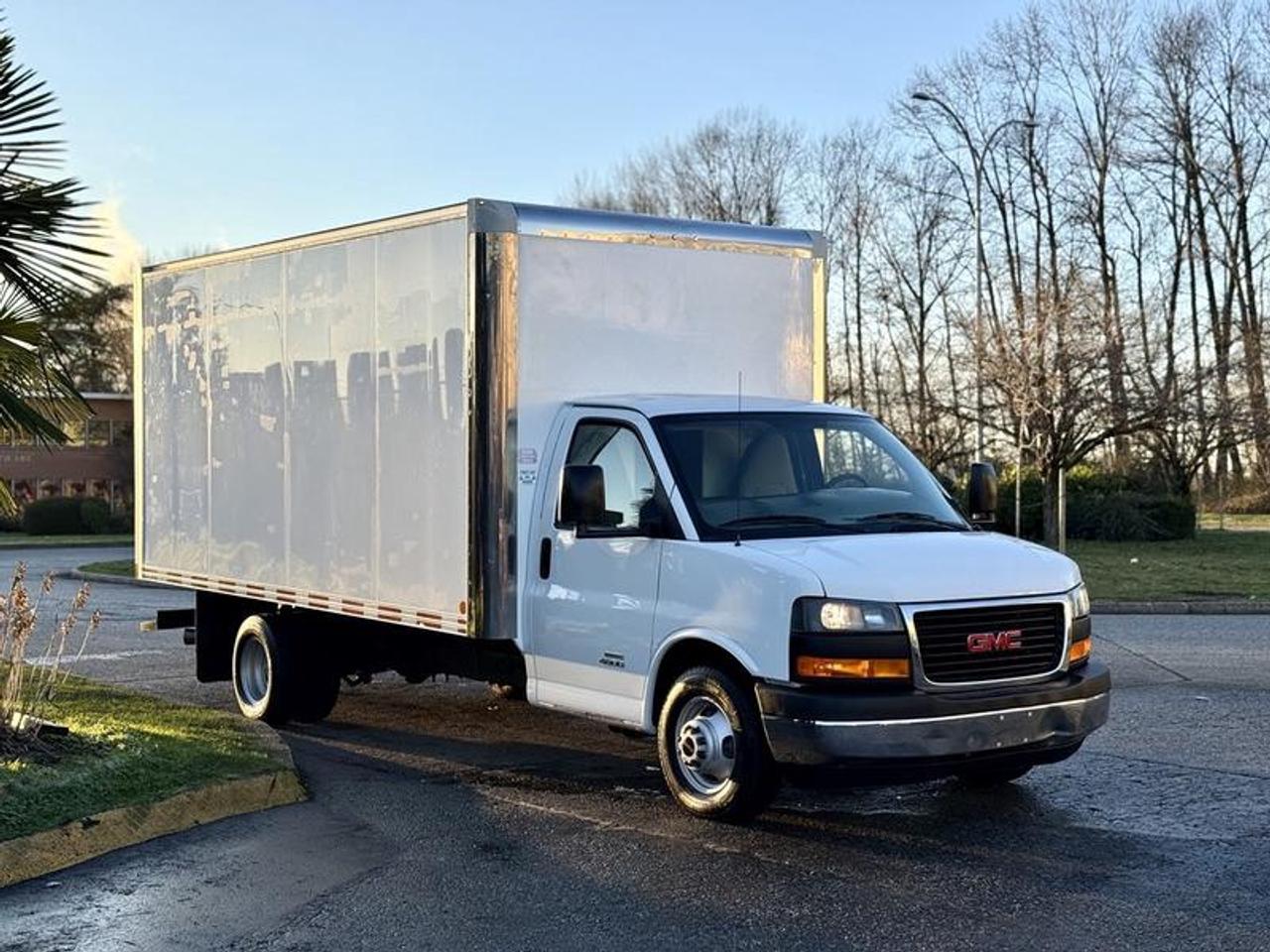 This 2015 GMC Savana G4500 cube van is powered by a 6.6L Duramax diesel V8 paired with an automatic transmission and rear-wheel drive, offering a dependable platform for commercial and delivery use. It is configured with a 16-foot cargo box fitted with rear shelving, supporting organized storage and efficient jobsite or route operations. Additional equipment includes DEF emissions system, air conditioning and heat, AM/FM radio, multiple 12V inputs, cup holders, and an integrated traffic control panel. Finished in white with a grey cloth interior, the cargo area measures approximately 16 ft long, 7 ft 5 in wide, and 7 ft high. Overall dimensions are approximately 25 ft 5 in long, 8 ft wide, and 10 ft high, providing a practical balance of cargo capacity and maneuverability in a medium-duty cube van configuration. This item is currently OFFSITE. You must register an appointment with our office to schedule an offsite viewing. Appointments must be made a minimum of one business day in advance (and as defined by the days that Repo.com is open for business) before your appointment can be scheduled and confirmed. We may, at our own discretion, instead opt to transport smaller items to Repo.coms main yard for viewing purposes.  $44,330.00 plus $375 processing fee, $44,705.00 total payment obligation before taxes.   Listing report, warranty, contract commitment cancellation fee, financing available on approved credit (some limitations and exceptions may apply). All above specifications and information is considered to be accurate but is not guaranteed and no opinion or advice is given as to whether this item should be purchased. We do not allow test drives due to theft, fraud, acts of vandalism and undetectable impaired driving. Instead we provide the following benefits: Complimentary Warranty (with options to extend), Limited Money Back Satisfaction Guarantee on Fully Completed Contracts, Contract Commitment Cancellation, and an Open-Ended Sell-Back Option. Ask seller for details or call 604-522-REPO(7376) to confirm listing availability.