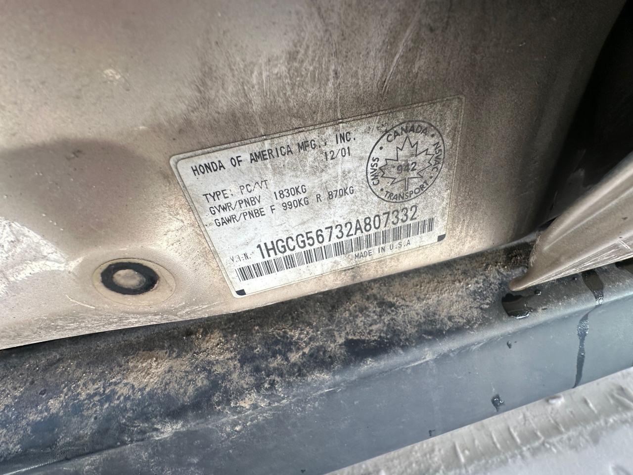 2002 Honda Accord SE, RUNS GREAT, REAR END DAMAGE, AS IS Photo