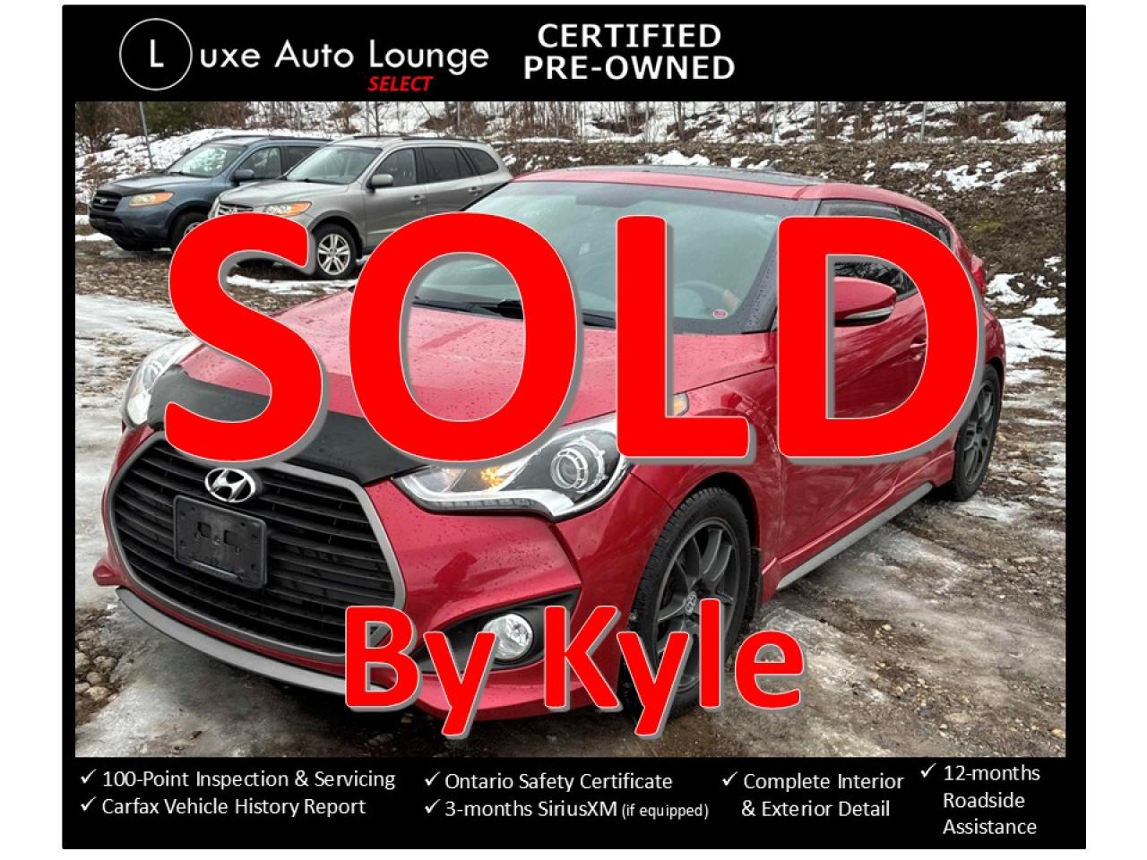 2016 Hyundai Veloster Turbo 1-OWNER, ONLY 65K, LEATHER, AUTO, SUNROOF!
