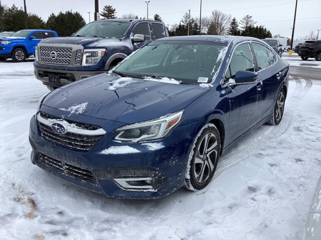 Dealer Certified Pre-Owned. This Subaru Legacy boasts a Regular Unleaded H-4 2.5 L/152 engine powering this Variable transmission. Wheels: 18 x 7.5 Aluminum Alloy -inc: Black and machined finish, Transmission: Lineartronic CVT -inc: lock-up torque converter, paddle shifters, normal and 8-speed manual transmission modes, shift lock and Subaru symmetrical full-time all-wheel drive system w/electronically controlled multi-plate transfer clutch, Tires: 225/50R18.* This Subaru Legacy Features the Following Options *Subaru STARLINK Connected Services -inc: automatic collision notification, SOS emergency assistance, enhanced roadside assistance, stolen vehicle locator and immobilizer, remote start and stop, remote lock and unlock, remote horn and lights, remote vehicle locator, vehicle health report, enhanced service appointment scheduler, speed alert, curfew alert, boundary alert and remote destination w/free 3 year trial subscription, STARLINK Selective Service Internet Access, Reverse Automatic Braking (RAB), Radio w/Seek-Scan, Clock, Speed Compensated Volume Control and Radio Data System, Lane Centring Assist, Full-Time All-Wheel, EyeSight Pre-Collision Braking, EyeSight Lane Keep Assist Lane Keeping Assist, EyeSight Lane Keep Assist Lane Departure Warning, EyeSight Adaptive Cruise Control.* Stop By Today *For a must-own Subaru Legacy come see us at Haldimand Motors Ltd., 42 Talbot St E, Cayuga, ON ON N0A 1E0. Just minutes away!