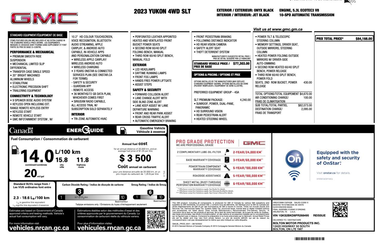 2023 GMC Yukon SLT 4SA|LUX PKG|PREMIUM PKG|NO ACCIDENTS|1 OWNER|NAV Photo