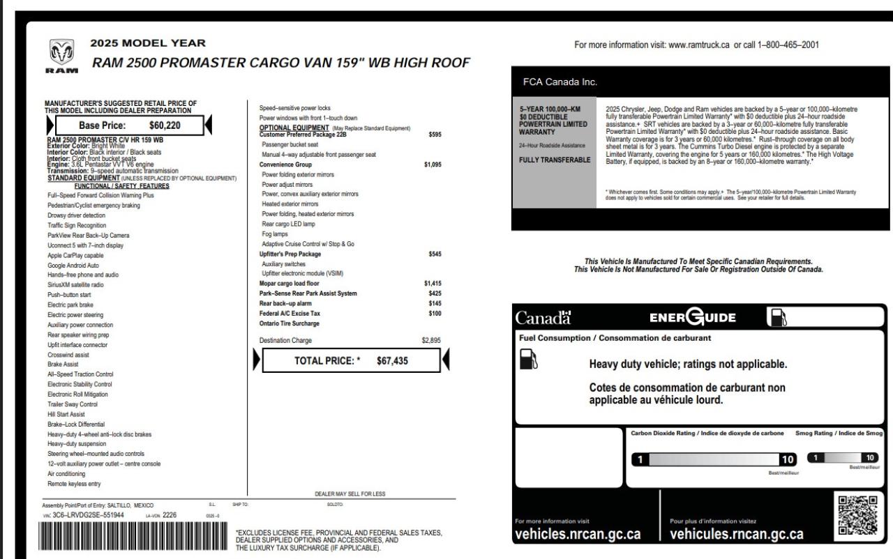 2025 RAM ProMaster 2500 159 WB Photo