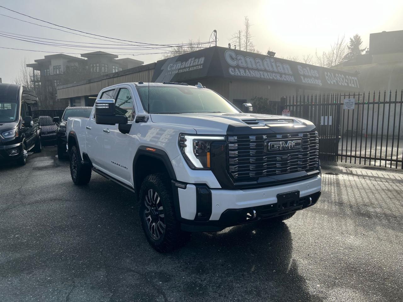 <p>2025 GMC Sierra 3500 Denali Ultimate with the 6.6L duramax diesel engine, 4x4, 5th wheel prep package, deep brown full-grain leather interior, heating/ventilating/massaging front seats, heating rear seats, adjustable heads up display, multi-pro tail gate with kicker bluetooth stereo system, sunroof, reverse camera, power running boards, aftermarket Duratrac RT tires, and so much more options come packed in this luxurious truck.</p><p>&nbsp;</p><p>Documentation Fee: $395&nbsp;</p>