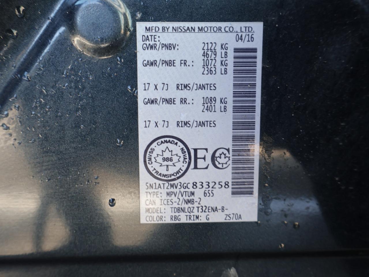 2016 Nissan Rogue SV AWD CERTIFIED *ACCIDENT FREE*NISSAN MAINTAIN* CAMERA BLUETOOTH HEATED SEATS CRUISE ALLOYS Photo