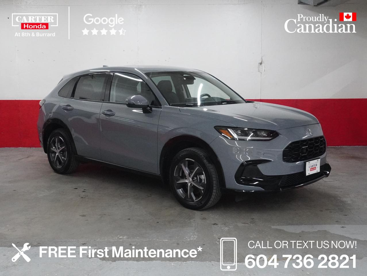 2024 HR-V EX-L NO ACCIDENTS, LEATHER, GPS. THIS 2024 CERTIFIED HONDA HR-V EX-L IS GREY ON BLACK LEATHER WITH FACTORY WARRANTY. ALL 4 brakes are at 7.5/10 mm.  Front and rear tires are at 6.5/10 32nds. This car has a $0 non-collision vandalism  claim that is a tiny dent on tailgate that will be fixed by dealership. This 2024 hr-v  ex-l has leather, gps, Bluetooth, backup camera, blind spot monitoring, Apple car play, Android auto, sunroof, alloy rims, remote start, heated steering wheel and seats, pre collision mitigation braking, lane assist, adaptive cruise control and too many more features to list. Book your test drive the last one sold in 8 days!!

Free First Oil Change*

WHY CARTER HONDA? 

Exceeding our Customers Expectations for Over 30 Years.

Upfront Pricing, ZERO Hidden Fees and 7-Day Exchange Policy 
 
4.5 Google Star Rating with 2000+ Customer Reviews
 	2023, 2022 and 2021 Dealer of the Year Award from Dealer Rater
 	CARFAX - Full Vehicle Service History 
 	Vehicle Trades Welcome! Best Price Guaranteed!

Award-Winning Honda Vehicle Selection
 	Fast Approvals and 99% Acceptance Rates
 	Multilingual Consultants
 	Comfortable Non-Pressured Showroom

Were here to help you drive the vehicle you want, the vehicle you deserve!
 
QUESTIONS? GREAT! WEVE GOT ANSWERS!
CALL OR TEXT US NOW! (604) 736-2821
(Doc. Fee: $795.00 | Dealer Code: 1100)
