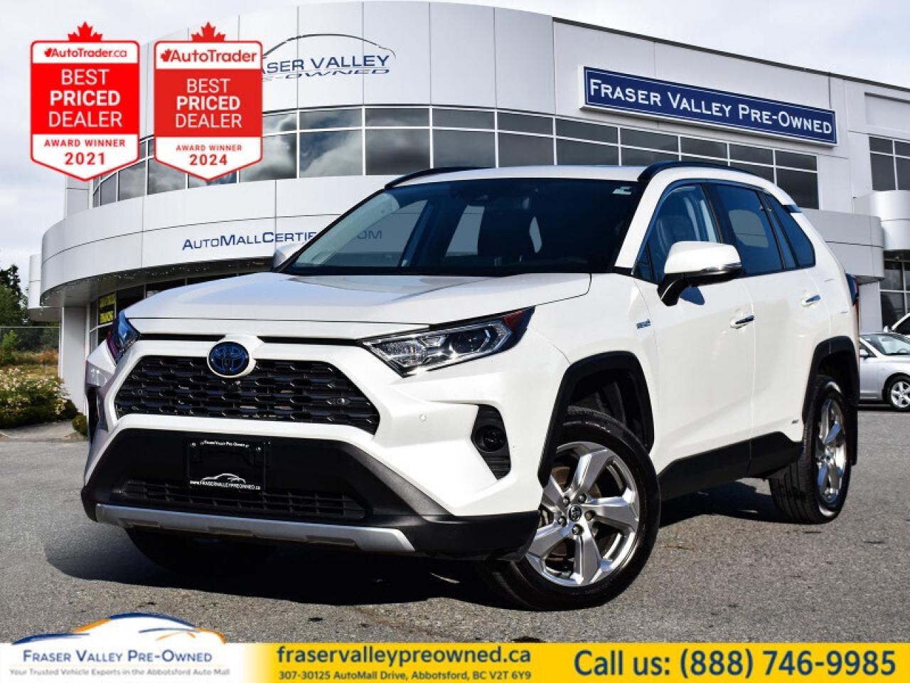 Leather Seats,  Sunroof,  Cooled Seats,  Wireless Charging,  Heated Steering Wheel!
 
 The Toyota RAV4 is here to help you squeeze more out of your busy lifestyle. This 2020 Toyota RAV4 is fresh on our lot in Abbotsford. 
 
Introducing the Toyota RAV4, a radical redesign of a storied legend. While the RAV4 is loaded with modern creature comforts, conveniences, and safety, this SUV is still true to its roots with incredible capability. Whether youre running errands in the city or exploring the countryside, the RAV4 empowers your ambitions and redefines what you can do. Make new and exciting memories in this ultra efficient Toyota RAV4 today! This SUV has 78,626 km. Its nice in colour. It has a CVT transmission and is powered by a 219HP 2.5L 4 Cylinder Engine. It may have some remaining factory warranty, please check with dealer for details. 
 
 Our RAV4s trim level is Hybrid Limited. Stepping up to this top of the line all-wheel drive RAV4 Hybrid Limited is an excellent choice as it comes fully loaded with SofTex leather heated and cooled seats, a leather heated steering wheel, power sunroof, Toyotas Smart Key system with push button start, a larger 8 inch touchscreen with Entune Audio Premium 3.0, Apple CarPlay, Android Auto, wireless device charging and exclusive aluminum wheels. Additional features include a birds-eye-view camera, a power drivers seat with memory settings, rear heated seats, LED headlights and fog lights, heated power mirrors, hands free power liftgate, Toyota Safety Sense 2.0, dynamic radar cruise control, automatic highbeam assist, blind spot monitoring with rear cross traffic alert, parking assist and lane keep assist with lane departure warning plus so much more. This vehicle has been upgraded with the following features: Leather Seats, Sunroof, Cooled Seats, Wireless Charging, Heated Steering Wheel, Power Liftgate, Heated Rear Seats.
 
To apply right now for financing use this link: https://www.fraservalleypreowned.ca/abbotsford-car-loan-application-british-columbia
 
 

| Our Quality Guarantee: We maintain the highest standard of quality that is required for a Pre-Owned Dealership to operate in an Auto Mall. We provide an independent 360-degree inspection report through licensed 3rd Party mechanic shops. Thus, our customers can rest assured each vehicle will be a reliable, and responsible purchase.  |  Purchase Disclaimer: Your selected vehicle may have a differing finance and cash prices. When viewing our vehicles on third party  marketplaces, please click over to our website to verify the correct price for the vehicle. The Sale Price on third party websites will always reflect the Finance Price of our vehicles. If you are making a Cash Purchase, please refer to our website for the Cash Price of the vehicle.  | All prices are subject to and do not include, a $995 Finance Fee, a $995 Document Fee, and a $150 GPS Lot Security fee.   These fees as well as taxes, are included in all listed listed payment quotes. Please speak with Dealer for full details and exact numbers.  o~o