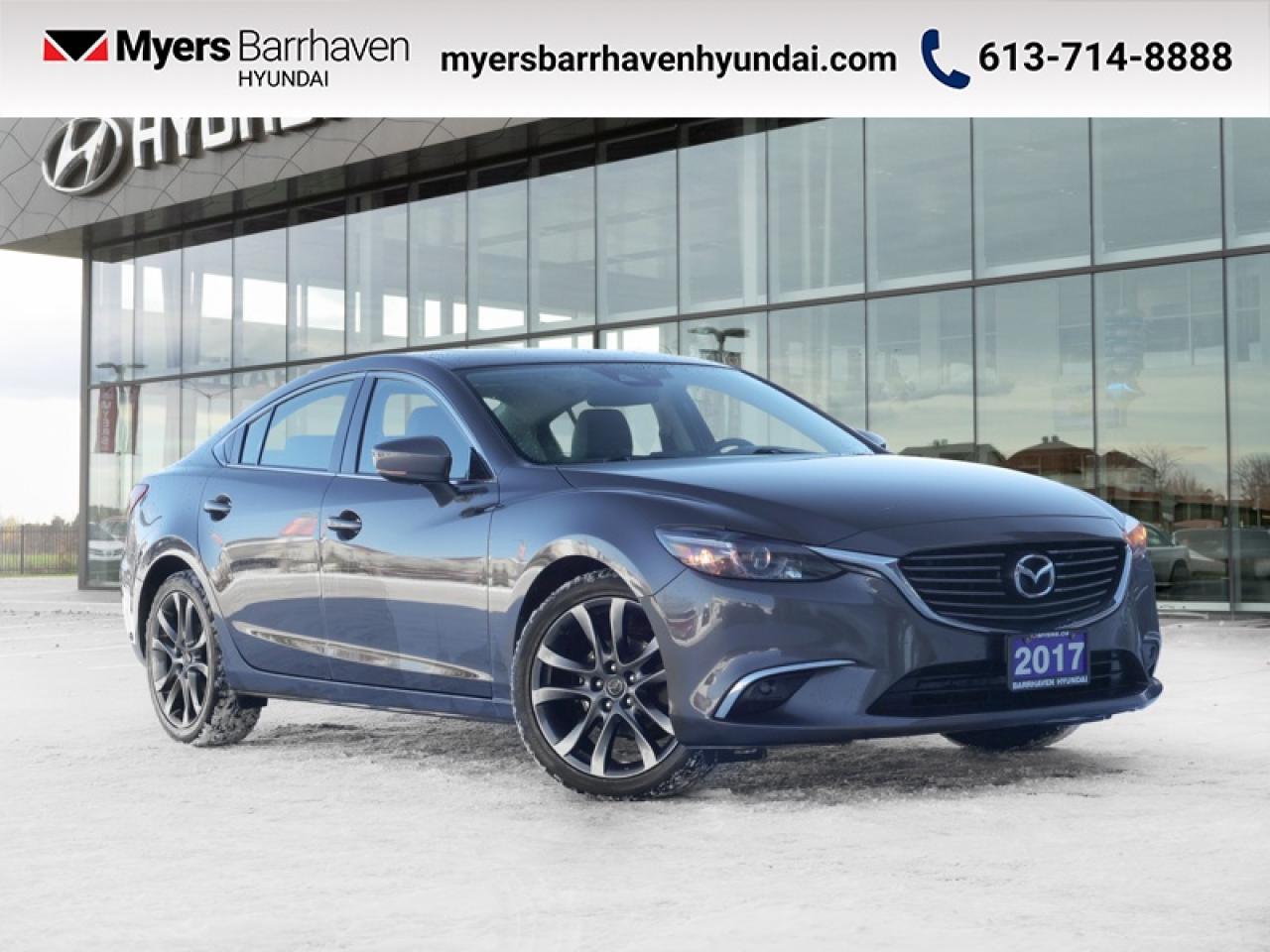 <b>Sunroof, Leather Seats, Navigation, Memory Seats, Premium Sound Package, Bluetooth, Heated Seats, Heated Steering Wheel</b><br> <br>  Compare at $15435 - Our Price is just $14985! <br> <br>As Car and Driver says, if you think all family sedans are created equal, youre in for a surprise with the nimble and curvaceous Mazda6. This 2017 Mazda Mazda6 is for sale today. <br> <br>A focus on fun makes the 2017 Mazda6 stand out with superior style and comfort for every seat. Refinement in the cabin and dynamic driving capability ensure you enjoy every journey. Furthermore, advanced safety provides a secure ride, making the sedan a solid choice for a family vehicle. With advanced amenities standard on all trim levels, you get more than you expect. This sedan has 148,890 km. Its Grey in colour. It has an Automatic transmission and is powered by a 2.5L 4 Cylinder Engine. <br> <br> Our Mazda6s trim level is GT. Enjoy premium features with the 2017 Mazda6 GT. This model features LED headlights with signature lighting as well as LED fog lights for improved visibility in all weather conditions. Get comfortable in the memory drivers seat with two settings while the front passenger enjoys a six-way power adjustment for prime positioning. Get in the mood with the perfect road music playing over the Bose audio which comes with 11 speakers. Also standard is a voice-activated navigation system, a heated leather steering wheel, heated leather seats, a sunroof, a head-up display, Bluetooth connectivity, dual-zone automatic climate controls, power windows and locks, and the advanced keyless entry system.<br> <br/><br> Buy this vehicle now for the lowest bi-weekly payment of <b>$162.55</b> with $1499 down for 48 months @ 9.99% APR O.A.C. ( Plus applicable taxes -  & fees   ).  See dealer for details. <br> <br>*LIFETIME ENGINE TRANSMISSION WARRANTY NOT AVAILABLE ON VEHICLES WITH KMS EXCEEDING 140,000KM, VEHICLES 8 YEARS & OLDER, OR HIGHLINE BRAND VEHICLE(eg. BMW, INFINITI. CADILLAC, LEXUS...) o~o
