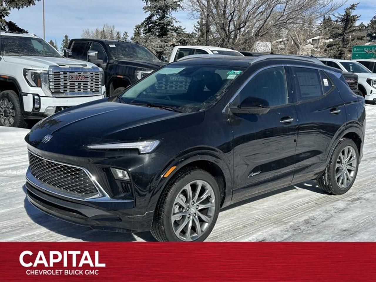 This Buick Encore GX boasts a Turbocharged 1.3/ engine powering this Automatic transmission. TRANSMISSION, 9-SPEED AUTOMATIC, 9T4X, GEN 1 (STD), TIRE, COMPACT SPARE 16 (40.3 CM) includes 16 (40.3 cm) spare wheel and (Q8E) mechanical jack with tools, located under cargo floor, MOONROOF, POWER, PANORAMIC, TILT-SLIDING.*This Buick Encore GX Comes Equipped with These Options *LPO, INTERIOR PROTECTION PACKAGE includes (CAV) Cargo liner, LPO, (RIA) All-weather floor liners, LPO and (SBZ) Sport pedal kit, LPO, AVENIR TECHNOLOGY PACKAGE includes (KSG) Adaptive Cruise Control, (DRZ) Rear Camera Mirror, (CWA) Rear Camera Mirror Washer, (UV2) HD Surround Vision and (K4C) Wireless Charging, AVENIR CONVENIENCE PACKAGE includes (UD7) Rear Park Assist, (CE1) Rainsense wipers and (UQA) Bose premium 7-speaker audio system , LPO, SPORT PEDAL KIT, LPO, CARGO LINER, LPO, ALL-WEATHER FLOOR LINERS, ENGINE, ECOTEC 1.3L TURBO (GM-estimated 155 hp [115 kW] @ 5,600 rpm / 174 lb-ft torque [236 Nm] @ 1,600 rpm FWD/AWD models) (STD), ENGINE BLOCK HEATER, AVENIR PREFERRED EQUIPMENT GROUP includes standard equipment, 3 YEARS SIRIUSXM.* Visit Us Today *For a must-own Buick Encore GX come see us at Capital Chevrolet Buick GMC Inc., 13103 Lake Fraser Drive SE, Calgary, AB T2J 3H5. Just minutes away!