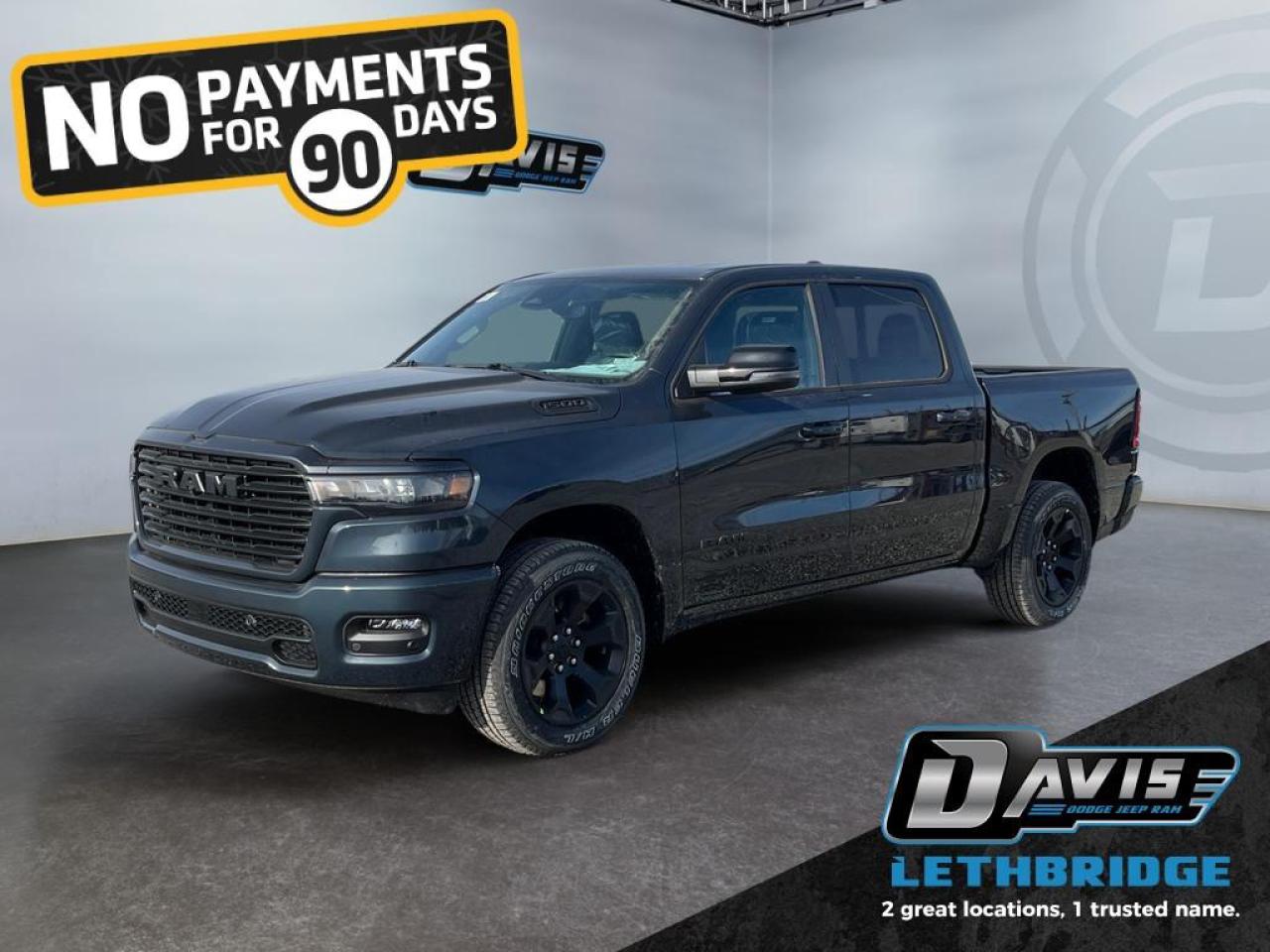 <b>Navigation, Apple CarPlay, Android Auto, 360 Camera, Heated Seats!</b><br /> <br /> <br /> <br />Built tough yet crafted for comfort, the 2026 Ram 1500 sets a new standard for modern pickup performance. <br /> <br />The Ram 1500's unmatched luxury transcends traditional pickups without compromising its capability. Loaded with best-in-class features, it's easy to see why the Ram 1500 is so popular. With the most towing and hauling capability in a Ram 1500, as well as improved efficiency and exceptional capability, this truck has the grit to take on any task.<br /> <br />This Forged Blue Metallic Crew Cab 4X4 pickup has an Automatic transmission and is powered by a 420HP 3.0L Straight 6 Cylinder Engine. <br /> <br /> Our 1500's trim level is Sport. This Ram 1500 in Sport trim rewards you with front heated seats, a leather-wrapped heated steering wheel, a 360 camera system, a 10-speaker Alpine audio, and a 12-inch infotainment screen with inbuilt navigation, Apple CarPlay and Android Auto, and 4G LTE Wi-Fi hotspot. Additional features include class IV towing equipment, aluminum wheels, power adjustable pedals, intersection collision assist, evasion assist, lane keep assist with lane departure warning, and even more! This vehicle has been upgraded with the following features: Navigation, Apple CarPlay, Android Auto, 360 Camera, Heated Seats, Heated Steering Wheel, Aluminum Wheels.<br /><br /> <br />To apply right now for financing use this link: <a href=https://www.bridgecitychrysler.com/pre-approval/ target=_blank rel=nofollow noopener noreferrer>https://www.bridgecitychrysler.com/pre-approval/</a><br /><br /> <br /><br />As a premier Chrysler, Dodge, Jeep and RAM dealership, Bridge City Chrysler proudly offers an extensive selection of new and used vehicles to meet every drivers needs. Customers across Lethbridge, Fort Macleod, Taber, Claresholm, Coaldale, and beyond trust us for daily vehicle specials, certified service and parts, and a seamless online inventory experience. <br /><br /> With competitive financing options and expert support, we make car buying easy and enjoyable. <br /><br /> Ready to hit the road? Schedule your test drive today at Bridge City Chrysler, your trusted Chrysler, Dodge, Jeep and RAM dealer in Lethbridge, Alberta.<br /><br /> Vehicle pricing offer shown expires 2026-01-31. <br /> Come by and check out our fleet of 80+ used cars and trucks and 140+ new cars and trucks for sale in Lethbridge. o~o