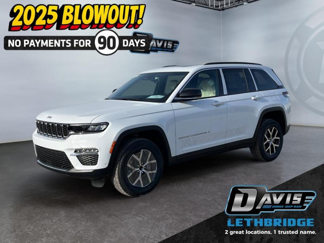 <b>Navigation, Power Liftgate, Remote Start, Heated Seats, Heated Steering Wheel!</b><br /> <br /> <br /> <br />If you want a midsize SUV that does a little of everything, this Jeep Grand Cherokee is a perfect candidate. <br /> <br />This 2025 Jeep Grand Cherokee is second to none when it comes to performance, safety, and style. Improving on its legendary design with exceptional materials, elevated craftsmanship and innovative design unites to create an unforgettable cabin experience. With plenty of room for your adventure gear, enough seats for your whole family and incredible off-road capability, this 2025 Jeep Grand Cherokee has you covered!<br /> <br />This Bright White SUV has an Automatic transmission and is powered by a 293HP 3.6L V6 Cylinder Engine. <br /> <br /> Our Grand Cherokee's trim level is Limited. Stepping up to this Cherokee Limited rewards you with a power liftgate for rear cargo access and remote engine start, with heated front and rear seats, a heated steering wheel, voice-activated dual-zone climate control, mobile hotspot capability, and a 10.1-inch infotainment system powered by Uconnect 5 Nav with inbuilt navigation, Apple CarPlay and Android Auto. Additional features also include adaptive cruise control, blind spot detection, ParkSense with rear parking sensors, lane departure warning with lane keeping assist, front and rear collision mitigation, and even more. This vehicle has been upgraded with the following features: Navigation, Power Liftgate, Remote Start, Heated Seats, Heated Steering Wheel, Mobile Hotspot, Adaptive Cruise Control.<br /><br /> <br />To apply right now for financing use this link: <a href=https://www.bridgecitychrysler.com/pre-approval/ target=_blank rel=nofollow noopener noreferrer>https://www.bridgecitychrysler.com/pre-approval/</a><br /><br /> <br /><br />As a premier Chrysler, Dodge, Jeep and RAM dealership, Bridge City Chrysler proudly offers an extensive selection of new and used vehicles to meet every drivers needs. Customers across Lethbridge, Fort Macleod, Taber, Claresholm, Coaldale, and beyond trust us for daily vehicle specials, certified service and parts, and a seamless online inventory experience. <br /><br /> With competitive financing options and expert support, we make car buying easy and enjoyable. <br /><br /> Ready to hit the road? Schedule your test drive today at Bridge City Chrysler, your trusted Chrysler, Dodge, Jeep and RAM dealer in Lethbridge, Alberta.<br /><br /> Vehicle pricing offer shown expires 2026-01-31. <br /> Come by and check out our fleet of 80+ used cars and trucks and 140+ new cars and trucks for sale in Lethbridge. o~o