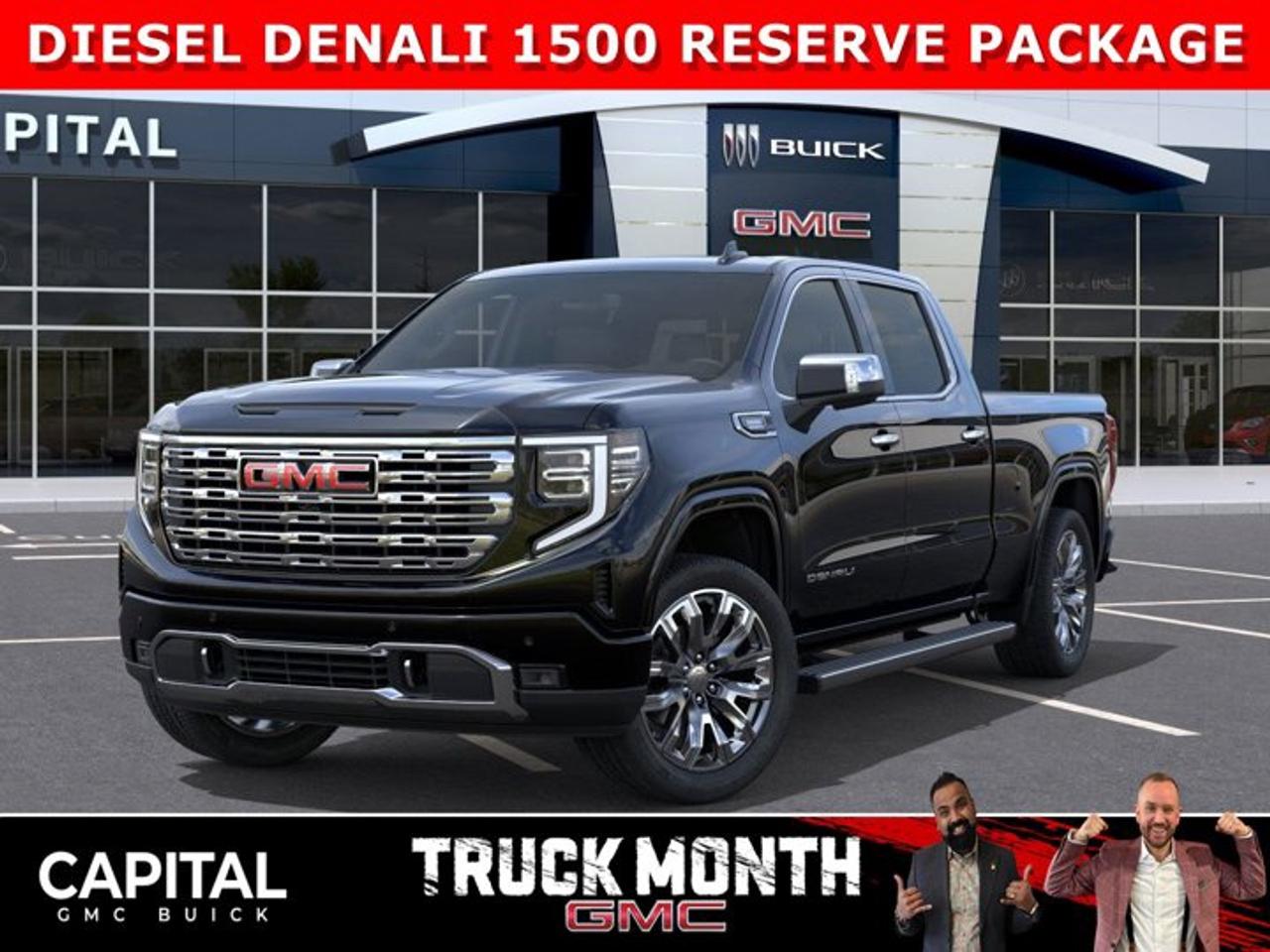 Check out this 2026 Sierra 1500 Crew Cab Denali with the RESERVE PACKAGE and the DURAMAX DIESEL ENGINE. Equipped with a ton of options like Heated and Cooled Seats, Heated Steering, Body Color Arch Moldings, 360 CAM, Rear Streaming Camera Mirror, Heads-up Display, 22 Inch Wheels, Heated Rear Seats, Massive Touchscreen, Power Assist Steps, and so much more... CALL NOWAsk for the Internet Department for more information or book your test drive today! Text 825-445-0521 for fast answers at your fingertips!AMVIC Licensed Dealer - Licence Number B1044900Disclaimer: All prices are plus taxes and include all cash credits and loyalties. See dealer for details. AMVIC Licensed Dealer # B1044900