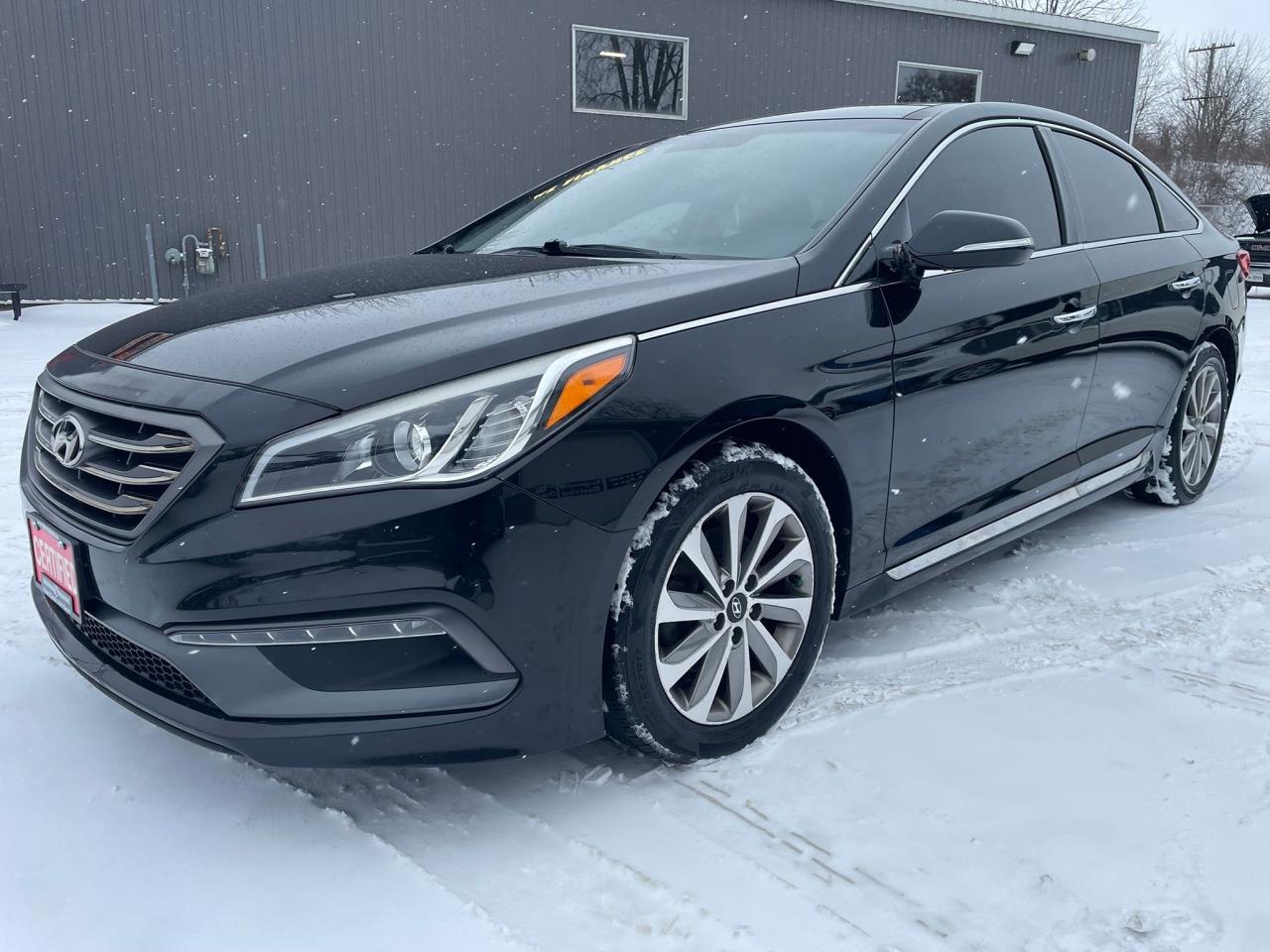 <p>CERTIFIED WITH 2 YEAR WARRANTY INCLUDED!!!</p><p><span style=color: #e2e5e9; font-family: Segoe UI Historic, Segoe UI, Helvetica, Arial, sans-serif; font-size: 15px; white-space-collapse: preserve; background-color: #252728;>Financing available for everyone with - Bad Credit - No Credit - Study Permit - Work Permit- Bankruptcy - Repos - First-time buyers - Consumer Proposal - Uber Drivers - ODSP ✅✅✅✅✅ ✅We Approve Everyone with all types of credit</span></p><p>WE FINANCE EVERYONE REGARDLESS OF CREDIT !!!</p><p>VOTED BRANTFORDS BEST USED CAR DEALER 2024 AND 2025 !!!!</p><p><span style=color: #3a3a3a; font-family: Roboto, sans-serif; font-size: 12px; background-color: #eeeeee;>Taxes, license are not included in listing price.</span></p><p>Looking for a sleek and sophisticated sedan? Right Choice Auto is excited to offer this stunning 2016 Hyundai Sonata 2.4L Sport Tech! This black beauty boasts a black interior, creating a refined and comfortable driving experience. With just 125,000 km on the odometer, this Sonata is ready for many more adventures on the road. Its reliable 4-cylinder engine and smooth automatic transmission provide a balanced blend of performance and fuel efficiency, perfect for both city commutes and longer journeys.</p><p>This Sonata isnt just about good looks and reliable performance; its packed with features designed to enhance your driving experience. The Sport Tech trim offers a premium feel and provides everything you need for a comfortable and connected ride. This Sonata is ready to elevate your daily drive.</p><p>Here are five features that make this 2016 Hyundai Sonata 2.4L Sport Tech a standout:</p><ul><li><strong>Sport Tech Trim:</strong> Experience the ultimate in comfort and convenience.</li><li><strong>Sleek Black Exterior:</strong> Turn heads wherever you go.</li><li><strong>Fuel-Efficient 4-Cylinder Engine:</strong> Enjoy a balanced blend of power and economy.</li><li><strong>Automatic Transmission:</strong> Provides a smooth and effortless driving experience.</li><li><strong>Front Wheel Drive:</strong> Offers great handling and control in various driving conditions.</li></ul><p><strong><em>Powered by AutoIntelligence&trade;</em></strong> Vehicle information has been generated using artificial intelligence and is provided for informational purposes only. While efforts are made to ensure accuracy, please confirm all details directly with the dealer.</p>