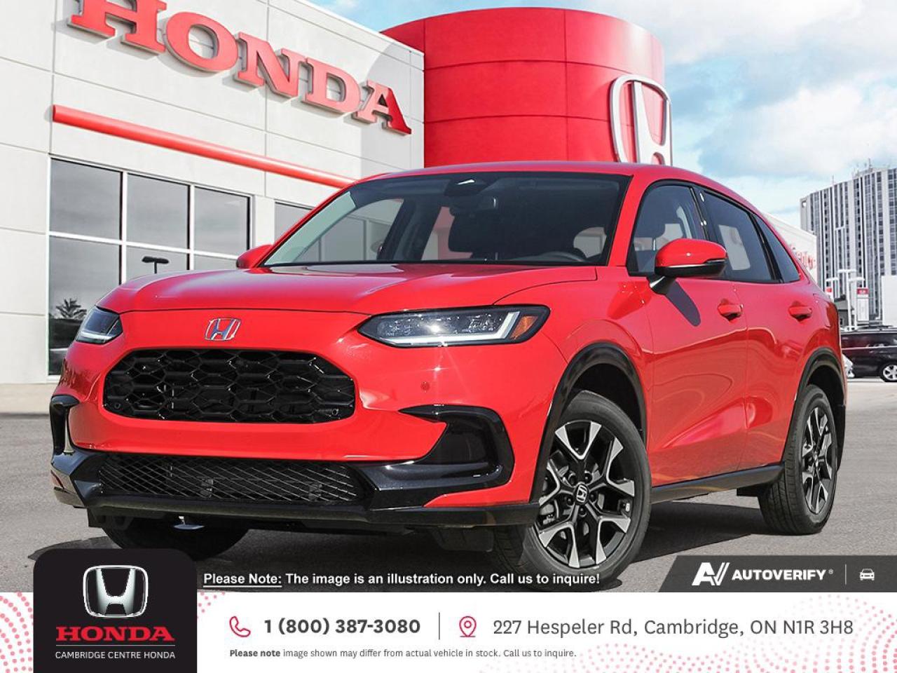 <p><strong>Your Gateway to Comfort, Capability, and Exploration </strong></p>

<p>Adventure awaits in the 2026 Honda HR-V EX-L, a refined compact SUV designed for drivers who crave elevated comfort, all-weather confidence, and cutting-edge tech. Whether youre venturing into the great outdoors or navigating urban life, the EX-L is built to keep you connected and in control.</p>

<p><strong>Confidence-Driven Performance</strong></p>

<p>Power your next journey with a 2.0-litre, 16-valve DOHC i-VTEC® 4-cylinder engine, delivering 158 horsepower. Matched with a Continuously Variable Transmission (CVT) and Real Time AWD with Intelligent Control System, youll enjoy smooth power delivery and sure-footed handling across any terrain.</p>

<p><strong>Fuel Efficiency Meets Functionality</strong></p>

<p>Drive smarter with the Eco Assist system, achieving an estimated 9.5/7.8/8.7 L/100 km (City/Highway/Combined). Inside, the EX-Lis designed for flexibility and comfort, with:</p>

<p>- Leather-trimmed seating for five</p>

<p>- 60/40 split-folding 2nd-row Magic Seats® for versatile cargo solutions</p>

<p>- Heated seats for year-round comfort</p>

<p><strong>Seamless Connectivity</strong></p>

<p>Stay connected through:</p>

<p>- Wireless Apple CarPlay and Android Auto</p>

<p>- 9 Display Audio System with HondaLink</p>

<p>- Wireless charging</p>

<p>- SiriusXM satellite radio</p>

<p>- 160-watt AM/FM/CD audio system with MP3/Windows Media® playback and 4 speakers</p>

<p>Every drive becomes an immersive experience.</p>

<p><strong>Convenience and Safety in Every Detail </strong></p>

<p>From starting your car to backing into tight spaces, the HR-V EX-L is built to simplify your life:</p>

<p>- Remote engine starter</p>

<p>- Proximity key entry with pushbutton start</p>

<p>- Multi-angle rearview camera with dynamic guidelines</p>

<p>- Hill Start Assist to prevent rollback on inclines</p>

<p><strong>Advanced Honda Sensing® technologies </strong>are always looking out for you, including:</p>

<p>- Adaptive Cruise Control with Low-Speed Follow</p>

<p>- Forward Collision Warning & Collision Mitigation Braking System</p>

<p>- Lane Departure Warning & Lane Keeping Assist System</p>

<p>- Road Departure Mitigation</p>

<p>- Blind Spot Information (BSI) System</p>

<p><strong>Designed for Everyday Elegance</strong></p>

<p>Stand out with premium styling features such as:</p>

<p>- 18 aluminum-alloy wheels</p>

<p>- Body-coloured rear roofline spoiler</p>

<p>- Heated power side mirrors</p>

<p>- LED fog lights and auto on/off LED headlights</p>

<p>- Front wiper de-icer for Canadian winters</p>

<p>- Panoramic moonroof for a breath of fresh air and stunning views</p>

<p><em><strong><span style=color:#ff0000>Premium paint charge of $300 is not included on all colours/models.</span> </strong></em></p>

<p>Experience the Difference at Cambridge Centre Honda! Why Test Drive Here? You choose: drive with a sales person or on your own, extended overnight and at home test drives available. Why Purchase Here? VIP Coupon Booklet: up to $1000 in service & other savings, FREE Ontario-Wide Delivery. Cambridge Centre Honda proudly serves customers from Cambridge, Kitchener, Waterloo, Brantford, Hamilton, Waterford, Brant, Woodstock, Paris, Branchton, Preston, Hespeler, Galt, Puslinch, Morriston, Roseville, Plattsville, New Hamburg, Baden, Tavistock, Stratford, Wellesley, St. Clements, St. Jacobs, Elmira, Breslau, Guelph, Fergus, Elora, Rockwood, Halton Hills, Georgetown, Milton and all across Ontario!</p>