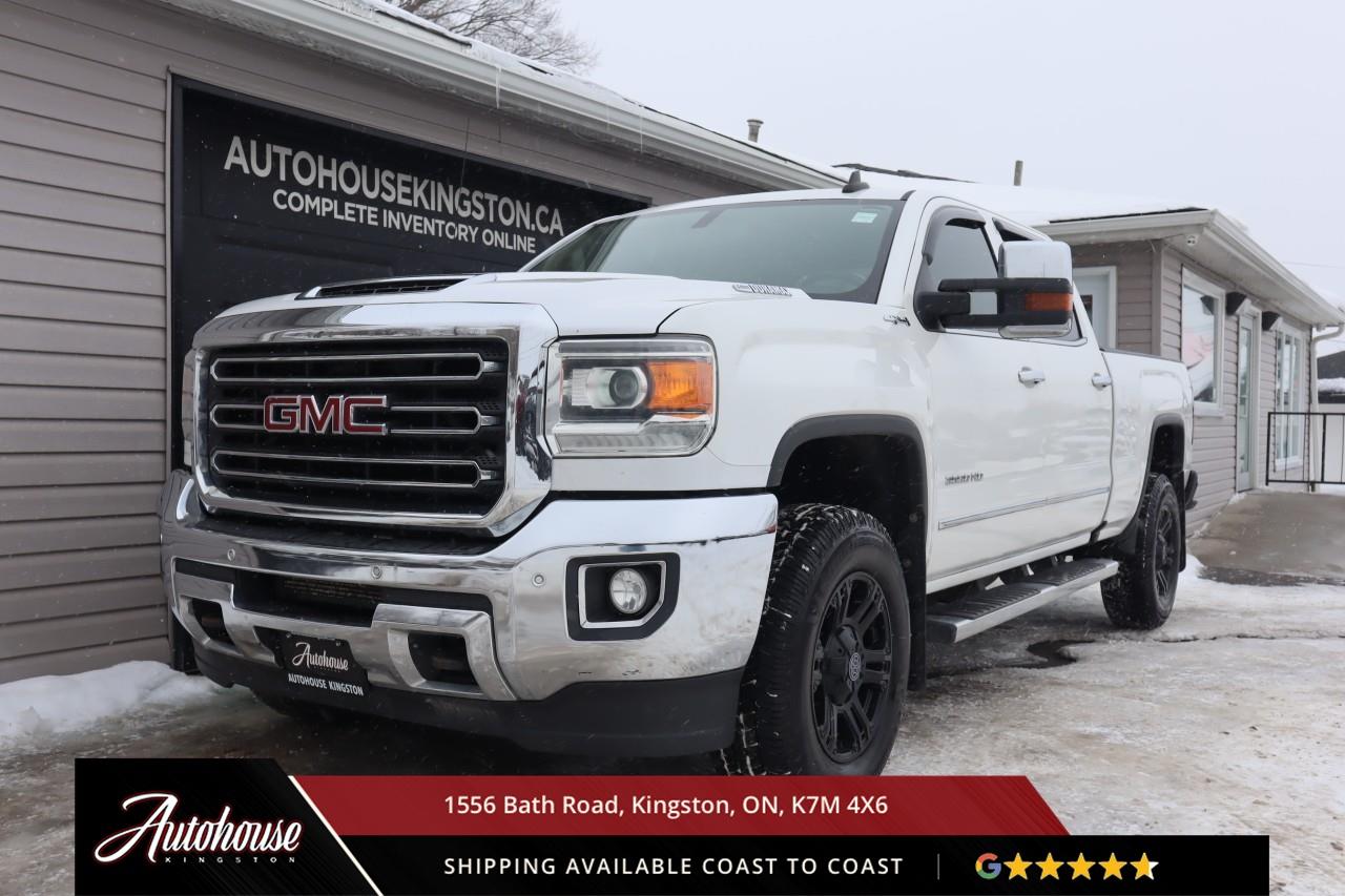 <p>This <strong>2019 GMC Sierra 3500HD SLT Crew Cab 4WD</strong> is powered by a robust Duramax 6.6 L Turbo-Diesel V8 engine paired with a 10-speed automatic transmission and four-wheel drive. It features heavy-duty towing capability, an integrated trailer brake controller, bed step bumper, spray-in bed liner, and a locking tailgate. The spacious Crew Cab interior offers heated leather-appointed front seats, power-adjustable driver and passenger seats with lumbar support, dual-zone automatic climate control, heated rear seats, rear seat centre armrest with cupholders, heated leather-wrapped steering wheel, remote keyless entry, power windows and locks, an 8? colour touchscreen with Apple CarPlay and Android Auto, Bluetooth hands-free and audio streaming, USB ports, AM/FM/SiriusXM audio, navigation, Bose premium sound system, and steering-wheel mounted audio and phone controls, a rear-view camera with hitch guidance, forward collision alert, lane keep assist with lane departure warning, blind spot monitoring with rear cross traffic alert, trailer sway control, hill start assist, stability control, cruise control, bed lighting, cargo tie-downs, integrated trailer brake controller, heavy-duty trailer wiring, and multiple 12 V/USB power outlets throughout the cabin.</p><p>**PLEASE CALL OR TEXT TO BOOK YOUR TEST DRIVE! THIS WILL ALLOW US TO HAVE THE VEHICLE READY BEFORE YOU ARRIVE. THANK YOU!**</p>

<p>WE FINANCE!! Click through to AUTOHOUSEKINGSTON.CA for a quick and secure credit application!<p>

<p> <strong> Fees Associate with vehicle Purchase at Autohouse </strong> <p>
<p>  All vehicles sold at Autohouse Kingston are subject to a $699 Administration Fee. In order to comply with Ontario Legislation this fee will get a different title depending on the deal structure. </p>
<p> <strong> On Financed Deals: </strong>  We must call this a Finance Fee. It will be a separate line item on the documentation. This fee has already been included with any payment quote advertised by Autohouse Kingston. </p>
<p> <strong>  On Cash Deals: </strong>We must call this a Cash Purchase Surcharge. It will be added to the selling price of the vehicle on the documentation.  </p>

<p> <strong> OMVIC FEE </strong> </p>
<p> Ontario Motor Vehicle Industry Council <strong>charges each person in Ontario $12.50 when they make a vehicle purchase.</strong> This is added to a compensation fund with OMVIC. Should a motor vehicle dealer act in bad faith or outside of legislative guidelines OMVIC will seek action on the clients behalf. </p>

<p> <strong> Licensing Fee </strong> </p>
<p> Autohouse Kingston will facilitate the registration of your new vehicle with Service Ontario. We simply ask to be reimbursed for the cost of registration. This is a common practice when purchasing a vehicle.  <strong> $32 </strong> to attach your existing license plates to your new vehicle. <strong> $59 </strong> to purchase and register new license plates to your new vehicle. Heavy-duty and Commercial Vehicles have varying costs of registration depending on weight and usage. 


<p><strong> Autohouse Kingston Inclusions Explained </strong> </p>
<p><strong> Safety Inspection </strong> Autohouse Kingston will perform an Ontario Safety Standards Inspection on each vehicle at time of sale. Any repairs required to meet Ontario Safety Standards will be done at the expense of Autohouse Kingston and are included in our advertised price. </p>
<p><strong> Oil Change</strong> Autohouse Kingston will change the engine oil and filter on each vehicle at the time of sale. </p>
<p><strong> Keys </strong> Autohouse Kingston guarantees at least 1 operational key with each vehicle. In the case that a client would like additional keys they will be made available at our industry wholesale pricing. </p>
<p><strong> Vehicle History</strong> CarFax Vehicle History Reports are readily available on our website with every vehicle listing. If for some reason this report does now show, just ask. We are happy to provide clients with everything required for them to make an informed decision. </p>
<p><strong> Fuel  & Detail </strong> Each vehicle will be delivered to its new owner with at least half a tank of fuel and will be fully detailed prior to the client taking delivery. </p>


<p>Autohouse Kingston is a locally-owned family business that has served Kingston and the surrounding area for more than 30 years. We operate with transparency and provide family-like service to all our clients. At Autohouse Kingston we work with more than 20 lenders to offer you the best possible financing options. Please ask how you can add a warranty and vehicle accessories to your monthly payment.</p>

<p>We are located at 1556 Bath Rd, just east of Gardiners Rd, in Kingston. Come in for a test drive and speak to our sales staff, who will look after all your automotive needs with a friendly, low-pressure approach. Get approved and drive away in your new ride today!</p>


<p>Office - 613-634-3262</p>

<p>Kyle Hollett (Sales) - Extension 104 - Cell - 613-985-5953; kyle@autohousekingston.ca</p>


<p>Arham Amirullah (Finance Manager) - Extension 103 - Cell - 613-360-2780; arham@autohousekingston.ca</p>
