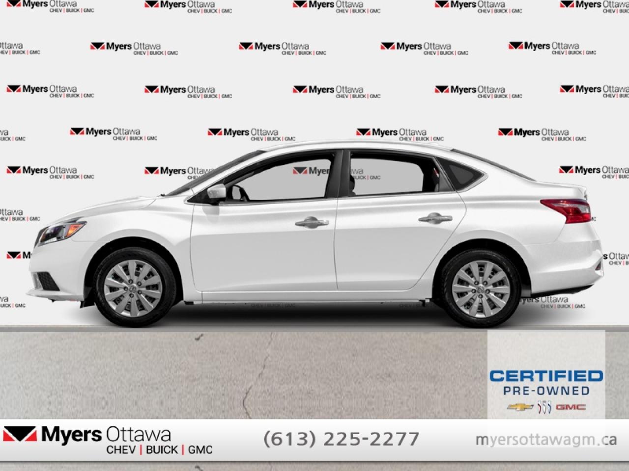 Compare at $11979 - Myers Cadillac is just $11630! <br> <br>JUST IN - 2017 SENTRA SV AUTO IN WHITE ON CHARCOAL- REAR CAMERA, POWER GROUP, KEYLESS ENTRY, CERTIFIED, NON SMOKER, NO ADMIN FEES. LOW LOW KM, CLEAN TITLE, GET IT WHILE YOU CAN !!! FINANCE AVAILABLE <br> <br>To apply right now for financing use this link: <a href=https://creditonline.dealertrack.ca/Web/Default.aspx?Token=b35bf617-8dfe-4a3a-b6ae-b4e858efb71d&Lang=en target=_blank>https://creditonline.dealertrack.ca/Web/Default.aspx?Token=b35bf617-8dfe-4a3a-b6ae-b4e858efb71d&Lang=en</a><br><br> <br/>Certified Pre-Owned Vehicles. Instead of worries our vehicles come with a 150+ point inspection and a 30 day / 2,500kms Vehicle Exchange Privilege. Buy with confidence! <br> <br/><br>All prices include Admin fee and Etching Registration, applicable Taxes and licensing fees are extra.<br>*LIFETIME ENGINE TRANSMISSION WARRANTY NOT AVAILABLE ON VEHICLES WITH KMS EXCEEDING 140,000KM, VEHICLES 8 YEARS & OLDER, OR HIGHLINE BRAND VEHICLE(eg. BMW, INFINITI. CADILLAC, LEXUS...)<br> Come by and check out our fleet of 40+ used cars and trucks and 200+ new cars and trucks for sale in Ottawa.  o~o