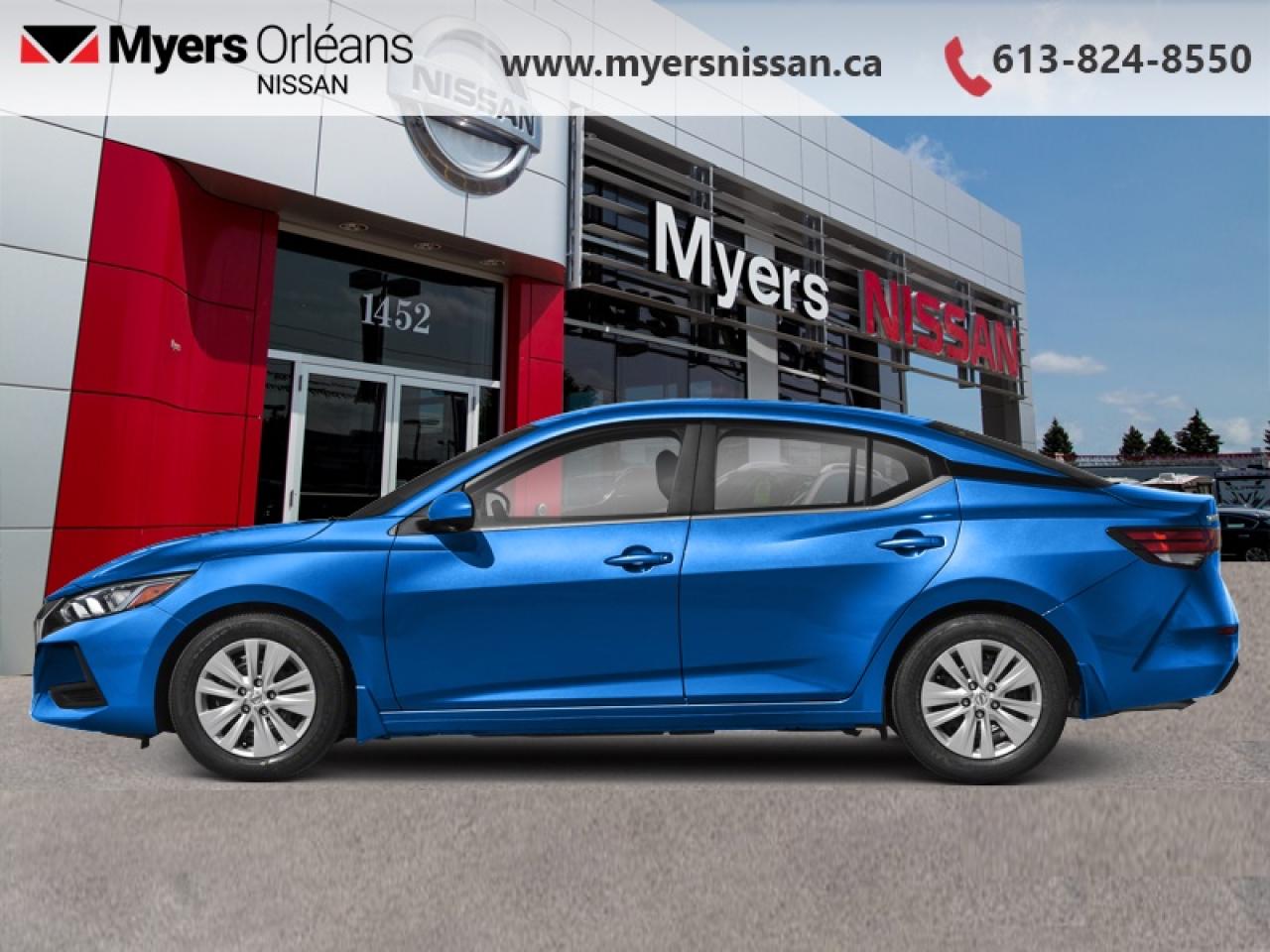 <b>Remote Start,  Adaptive Cruise Control,  Proximity Key,  Climate Control,  Heated Seats!</b><br> <br>  Compare at $21699 - Our Price is just $21067! <br> <br>The athletic proportions of this 2023 Sentra are as exciting as its impressive performance. This 2023 Nissan Sentra is fresh on our lot in Orleans. <br> <br>More excitement for the same fuel efficiency was achieved through intelligent design in this 2023 Sentra. Offering an interior you expect from the luxury vehicle, this compact car is packed with power and excitement from the beautiful lights to the stunning spoiler. All the impressive looks blend seamlessly with the upscale interior, making this Sentra an instant classic. This sedan has 72,845 km. Its Blue in colour and is completely accident free based on the <a href=https://vhr.carfax.ca/?id=t31d5/qq8xmjpDyd0HckYiNgK5hmRfAA target=_blank>CARFAX Report</a>. It has an Automatic transmission and is powered by a 149HP 2.0L 4 Cylinder Engine. <br> <br> Our Sentras trim level is SV. This Sentra SV steps things up with alloy wheels, proximity keyless entry with remote start, adaptive cruise control, dual-zone climate control and front USB A/C charging, along with other amazing standard features such as heated front seats, front and rear cupholders, and an upgraded 8-inch infotainment touchscreen with Apple CarPlay, Android Auto, Siri Eyes Free, and Google Assistant. Safety features also include blind spot detection, intelligent emergency braking, lane departure warning, forward and rear collision mitigation, driver monitoring alert, and a rearview camera. This vehicle has been upgraded with the following features: Remote Start, Adaptive Cruise Control, Proximity Key, Climate Control, Heated Seats, Apple CarPlay, Android Auto.<br> <br/><br>We are proud to regularly serve our clients and ready to help you find the right car that fits your needs, your wants, and your budget.And, of course, were always happy to answer any of your questions.Proudly supporting Ottawa, Orleans, Vanier, Barrhaven, Kanata, Nepean, Stittsville, Carp, Dunrobin, Kemptville, Westboro, Cumberland, Rockland, Embrun , Casselman , Limoges, Crysler and beyond! Call us at (613) 824-8550 or use the Get More Info button for more information. Please see dealer for details. The vehicle may not be exactly as shown. The selling price includes all fees, licensing & taxes are extra. OMVIC licensed.Find out why Myers Orleans Nissan is Ottawas number one rated Nissan dealership for customer satisfaction! We take pride in offering our clients exceptional bilingual customer service throughout our sales, service and parts departments. Located just off highway 174 at the Jean DÀrc exit, in the Orleans Auto Mall, we have a huge selection of Used vehicles and our professional team will help you find the Nissan that fits both your lifestyle and budget. And if we dont have it here, we will find it or you! Visit or call us today.<br>*LIFETIME ENGINE TRANSMISSION WARRANTY NOT AVAILABLE ON VEHICLES WITH KMS EXCEEDING 140,000KM, VEHICLES 8 YEARS & OLDER, OR HIGHLINE BRAND VEHICLE(eg. BMW, INFINITI. CADILLAC, LEXUS...)<br> Come by and check out our fleet of 30+ used cars and trucks and 80+ new cars and trucks for sale in Orleans.  o~o