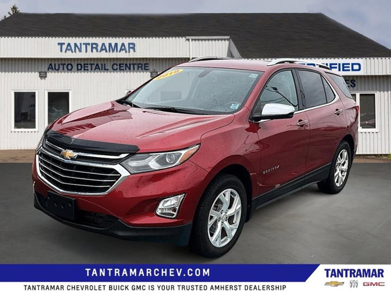 This 2019 Chevrolet Equinox Premier AWD with 64,900 km has received a new MVI, fresh oil change, and brake inspection as part of its reconditioning, confirming it has been carefully evaluated and is ready for use. Powered by the 1.4L turbocharged engine paired with a 6-speed automatic transmission, this Equinox Premier offers a balance of efficiency and all-weather capability. Finished in Cajun Red Tintcoat with a Jet Black interior, it features heated leather seats, a power-adjustable driver seat, power liftgate, aluminum wheels, and the Driver Confidence Package, combining comfort, convenience, and safety in a well-equipped compact SUV. For buyers comparing 2019 Chevrolet Equinox Premier AWD models, this example presents strong condition and thoughtful equipment. Contact our team to schedule a viewing and test drive to assess it in person.Certified. GM Certified Details:* 3 months or 5,000 kilometres (whichever comes first) which can be extended or upgraded to an even more comprehensive Certified Pre-Owned Vehicle Protection Plan* 24/7 roadside assistance for 3 months or 5,000 km (whichever comes first)* 150+ Point Inspection* Exchange policy is 30 days or 2,500 kilometres, whichever comes first* 1-month OnStar trial and sign up for a paid plan to enjoy the first two months on us. GM Owner Centre and Mobile App. Free SiriusXM Trial