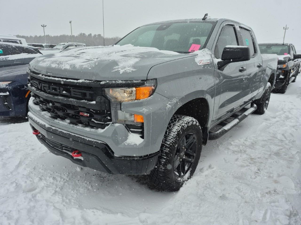 Recent Arrival! 2024 Chevrolet Silverado 1500 Custom Trail Boss Crew Cab | Trail Boss | One owner | Zacks Certified. 8-Speed Automatic 4WD Sterling Gray Metallic 2.7L I4 Turbocharged DOHC 16V LEV3-ULEV50 310hp<br /><br /><br />8-Speed Automatic, 4WD, Jet Black w/Cloth Seat Trim, 10-Way Power Driver Seat w/Lumbar, 120-Volt Bed Mounted Power Outlet, 120-Volt Interior Power Outlet, 3.5''' Monochromatic Display Driver Info Centre, 4''' Black Round Assist Steps (LPO), 6-Speaker Audio System, Air Conditioning, AM/FM radio: SiriusXM, Apple CarPlay/Android Auto, Auto-Locking Rear Differential, Black Name Plates (LPO), Bluetooth® For Phone, Chevrolet Connected Access Capable, Colour-Keyed Carpeting Floor Covering, Custom Convenience Package, Dark Essentials Package (LPO), Deep-Tinted Glass, Dual Rear USB Ports (Charge Only), Electric Rear-Window Defogger, Electrical Steering Column Lock, Electronic Cruise Control, EZ Lift Power Lock & Release Tailgate, Forward Collision Alert, Front Rubberized Vinyl Floor Mats, HD Rear Vision Camera, Heated door mirrors, Heavy-Duty Air Filter, Hill Descent Control, Hitch Guidance, Lane Keep Assist w/Lane Departure Warning, LED Cargo Area Lighting, Manual Tilt Wheel Steering Column, OnStar & Chevrolet Connected Services Capable, Performance Red Recovery Hooks, Power driver seat, Power Front Windows w/Driver Express Up/Down, Power Front Windows w/Passenger Express Down, Power Rear Windows w/Express Down, Power windows, Preferred Equipment Group 2CX, Premium audio system: Chevrolet Infotainment 3, Radio: Chevrolet Infotainment 3 System, Rear 60/40 Folding Bench Seat (Folds Up), Rear Rubberized-Vinyl Floor Mats, Remote Keyless Entry, Remote Vehicle Starter System, SiriusXM, Standard Tailgate, Suspension Package, Theft Deterrent System (Unauthorized Entry), Tilt steering wheel, Trailering Package, Wheels: 18''' x 8.5''' Black Painted Aluminum, Wi-Fi Hot Spot Capable.<br /><br />Certification Program Details: Fresh 2 Yr MVI | 30 day warranty* | 110 point inspection | Full tank of fuel | Krown rustproofed | Flexible financing options | Professionally detailed<br /><br />This vehicle is Zacks Certified! You're approved! We work with you. Together we'll find a solution that makes sense for your individual situation. Please visit us or call 902 843-3900 to learn about our great selection.<br /><br />With 22 lenders available Zack's Auto Sales can offer our customers with the lowest available interest rate. Thank you for taking the time to check out our selection!