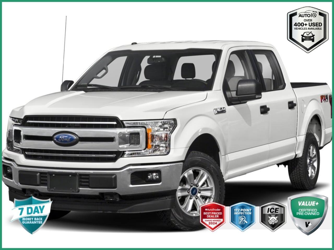 Recent Arrival!
Odometer is 87559 kilometers below market average!

4WD, Alloy wheels, Equipment Group 300A Base, Exterior Parking Camera Rear, Heated Front Seats, SYNC 3.

Ingot Silver
2019 Ford F-150 XLT 5.0 V8 CREW CAB 4X4 4D SuperCrew
5.0L V8 10-Speed Automatic
4WD
<p></p>

<h4>VALUE+ CERTIFIED PRE-OWNED VEHICLE</h4>

<p>36-point Provincial Safety Inspection<br />
172-point inspection combined mechanical, aesthetic, functional inspection including a vehicle report card<br />
Warranty: 30 Days or 1500 KMS on mechanical safety-related items and extended plans are available<br />
Complimentary CARFAX Vehicle History Report<br />
2X Provincial safety standard for tire tread depth<br />
2X Provincial safety standard for brake pad thickness<br />
7 Day Money Back Guarantee*<br />
Market Value Report provided<br />
Complimentary 3 months SIRIUS XM satellite radio subscription on equipped vehicles<br />
Complimentary wash and vacuum<br />
Vehicle scanned for open recall notifications from manufacturer</p>

<p>SPECIAL NOTE: This vehicle is reserved for AutoIQs retail customers only. Please, No dealer calls. Errors & omissions excepted.</p>

<p>*As-traded, specialty or high-performance vehicles are excluded from the 7-Day Money Back Guarantee Program (including, but not limited to Ford Shelby, Ford mustang GT, Ford Raptor, Chevrolet Corvette, Camaro 2SS, Camaro ZL1, V-Series Cadillac, Dodge/Jeep SRT, Hyundai N Line, all electric models)</p>