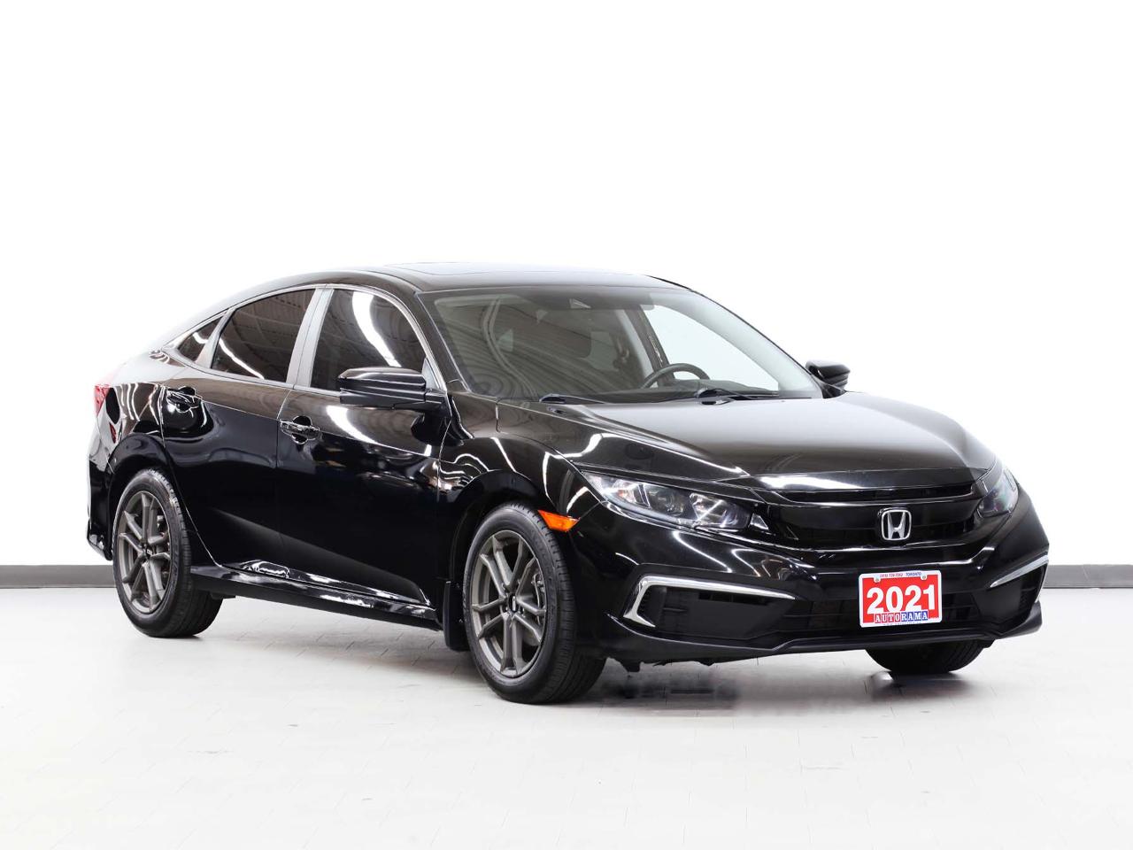 <div style=margin-bottom: 15px;><p data-path-to-node=1>Cash Price: $23,950 Finance Price: $21,950</p></div><div style=margin-bottom: 15px;><p data-path-to-node=2>Clean CarFax. Power moonroof | 8-way power driver seat | Remote engine start | Proximity key with push-button start | Dual-zone automatic climate control | Honda LaneWatch blind spot display | Adaptive cruise control | Lane departure warning | Apple CarPlay / Android Auto | Heated front seats | Backup camera | Bluetooth. 2.0L i-VTEC 4-cylinder engine. Smooth Eco Comfort. Extended warranty options available. Trades are welcome. Financing for all credit types. Same-day approval. 125-point inspection completed. Detailed from corner to corner. Over 250 high-quality used vehicles available at the lowest prices for you to choose from. All vehicles are indoors. Visit us rain or shine.</p></div><div style=margin-bottom: 15px;>Call us to book a test drive: <a href=tel:4167397262>416-739-7262</a><br>Get pre-approved for your car loan in a minute: <a href=https://www.autorama.ca/financing/>Apply for Used Car Financing</a><br>Visit our showroom: 1205 Finch Ave West, North York, ON M3J 2E8</div><div style=margin-top: 15px; margin-bottom: 15px;>&mdash;&mdash;&mdash;&mdash;&mdash;&mdash;&mdash;&mdash;&mdash;&mdash;&mdash;&mdash;&mdash;&mdash;&mdash;&mdash;&mdash;&mdash;&mdash;&mdash;&mdash;&mdash;&mdash;&mdash;&mdash;&mdash;&mdash;&mdash;</div><h3 style=margin-bottom: 5px; margin-top: 0;>Pricing:&nbsp;</h3><div style=margin-bottom: 15px;>Best Priced Dealer Award Winner for consecutive years. No admin or hidden fees. Prices exclude HST and licensing. Although every effort is made to ensure accuracy, Autorama is not responsible for typographical errors, omissions, or changes. Please verify all details in person. <span style=text-decoration: underline;>All vehicles can be Certified for an additional $999</span>. If not Certified, as per OMVIC Regulations, the vehicle is deemed to be not drivable and not Certified. Special pricing is not available to commercial, dealer, or exporting purchasers.</div><div style=margin-top: 15px; margin-bottom: 15px;>&mdash;&mdash;&mdash;&mdash;&mdash;&mdash;&mdash;&mdash;&mdash;&mdash;&mdash;&mdash;&mdash;&mdash;&mdash;&mdash;&mdash;&mdash;&mdash;&mdash;&mdash;&mdash;&mdash;&mdash;&mdash;&mdash;&mdash;&mdash;</div><h3 style=margin-bottom: 5px; margin-top: 0;>Financing</h3><div style=margin-bottom: 15px;>We welcome all credit types (no credit, new to the country, bankruptcy, consumer proposal, collections, and others). We offer $0 down and no payment for up to 6 months on approved credits. Want to get started now? Apply for a <a href=https://www.autorama.ca/financing/?utm_source=vdpdesc&utm_medium=vdpdesc>car loan online</a>. Same-day auto finance approvals and same-day delivery are available for qualified customers.</div><div style=margin-top: 15px; margin-bottom: 15px;>&mdash;&mdash;&mdash;&mdash;&mdash;&mdash;&mdash;&mdash;&mdash;&mdash;&mdash;&mdash;&mdash;&mdash;&mdash;&mdash;&mdash;&mdash;&mdash;&mdash;&mdash;&mdash;&mdash;&mdash;&mdash;&mdash;&mdash;&mdash;</div><h3 style=margin-bottom: 5px; margin-top: 0;>Vehicle Review</h3><div style=margin-bottom: 15px;><p data-path-to-node=12>The 2021 Honda Civic EX remains a top choice for Canadian drivers, offering a legendary combination of reliability and refined comfort. Powered by a dependable 2.0L i-VTEC engine, it provides a smooth and fuel-efficient ride that is perfect for both city commuting and highway travel. The EX trim elevates the experience with a power moonroof, remote engine start, and an 8-way power adjustable drivers seat. Standard with the Honda Sensing suite and the innovative LaneWatch blind spot display, this sedan ensures you stay safe and connected on every journey. We have a wide selection of used <a href=https://www.autorama.ca/used/honda-civic/ target=_blank rel=noopener>Honda Civic</a> to help you choose.</p></div><div style=margin-top: 15px; margin-bottom: 15px;>&mdash;&mdash;&mdash;&mdash;&mdash;&mdash;&mdash;&mdash;&mdash;&mdash;&mdash;&mdash;&mdash;&mdash;&mdash;&mdash;&mdash;&mdash;&mdash;&mdash;&mdash;&mdash;&mdash;&mdash;&mdash;&mdash;&mdash;&mdash;</div><h3 style=margin-bottom: 5px; margin-top: 0;>Warranty</h3><div style=margin-bottom: 15px;>This vehicle qualifies for an extended warranty with a variety of terms and coverage options. Ask us anytime, we&rsquo;ll help you choose the plan that&rsquo;s right for you.</div><div style=margin-top: 15px; margin-bottom: 15px;>&mdash;&mdash;&mdash;&mdash;&mdash;&mdash;&mdash;&mdash;&mdash;&mdash;&mdash;&mdash;&mdash;&mdash;&mdash;&mdash;&mdash;&mdash;&mdash;&mdash;&mdash;&mdash;&mdash;&mdash;&mdash;&mdash;&mdash;&mdash;</div><h3 style=margin-bottom: 5px; margin-top: 0;>Trade-In / Appraisal</h3><div style=margin-bottom: 15px;>Have a vehicle to trade? We pay top dollar for trades, any vehicle, any condition. Bring your trade for a free appraisal when you visit us or you can apply for</div><div style=margin-top: 15px; margin-bottom: 15px;>&mdash;&mdash;&mdash;&mdash;&mdash;&mdash;&mdash;&mdash;&mdash;&mdash;&mdash;&mdash;&mdash;&mdash;&mdash;&mdash;&mdash;&mdash;&mdash;&mdash;&mdash;&mdash;&mdash;&mdash;&mdash;&mdash;&mdash;&mdash;</div><h3 style=margin-bottom: 5px; margin-top: 0;>Visit / Showroom Info</h3><div style=margin-bottom: 15px;>Visit our indoor showroom (rain or shine) at:<br>Autorama 1205 Finch Ave West, North York, ON M3J 2E8<br>Call us at <a href=tel:4167397262>416-739-7262</a> to book a test drive or ask questions.</div><div style=margin-top: 15px; margin-bottom: 15px;>&mdash;&mdash;&mdash;&mdash;&mdash;&mdash;&mdash;&mdash;&mdash;&mdash;&mdash;&mdash;&mdash;&mdash;&mdash;&mdash;&mdash;&mdash;&mdash;&mdash;&mdash;&mdash;&mdash;&mdash;&mdash;&mdash;&mdash;&mdash;</div><h3 style=margin-bottom: 5px; margin-top: 0;>Who we are</h3><div style=margin-bottom: 15px;>Autorama is Toronto&rsquo;s trusted, award-winning <a href=https://www.autorama.ca/?utm_source=vdpdesc&utm_medium=vdpdesc>used car dealership</a>, offering over 250 hand-picked vehicles at the lowest prices. We&rsquo;re committed to exceptional service and have proudly served Toronto, Mississauga, Brampton, and the GTA for over 25 years &mdash; and with our full indoor showroom, you can visit us rain or shine.</div><div style=margin-top: 15px; margin-bottom: 15px;>&mdash;&mdash;&mdash;&mdash;&mdash;&mdash;&mdash;&mdash;&mdash;&mdash;&mdash;&mdash;&mdash;&mdash;&mdash;&mdash;&mdash;&mdash;&mdash;&mdash;&mdash;&mdash;&mdash;&mdash;&mdash;&mdash;&mdash;&mdash;</div><h3 style=margin-bottom: 5px; margin-top: 0;>Disclaimers</h3><ul style=margin-top: 0; padding-left: 20px;><li>Prices exclude HST & licensing.</li><li>Price includes a $2,000 finance credit applied. Cash price differs.</li><li>Although every effort is made to ensure accuracy, Autorama is not responsible for typographical errors, omissions, or changes. Please verify all details in person.</li></ul>