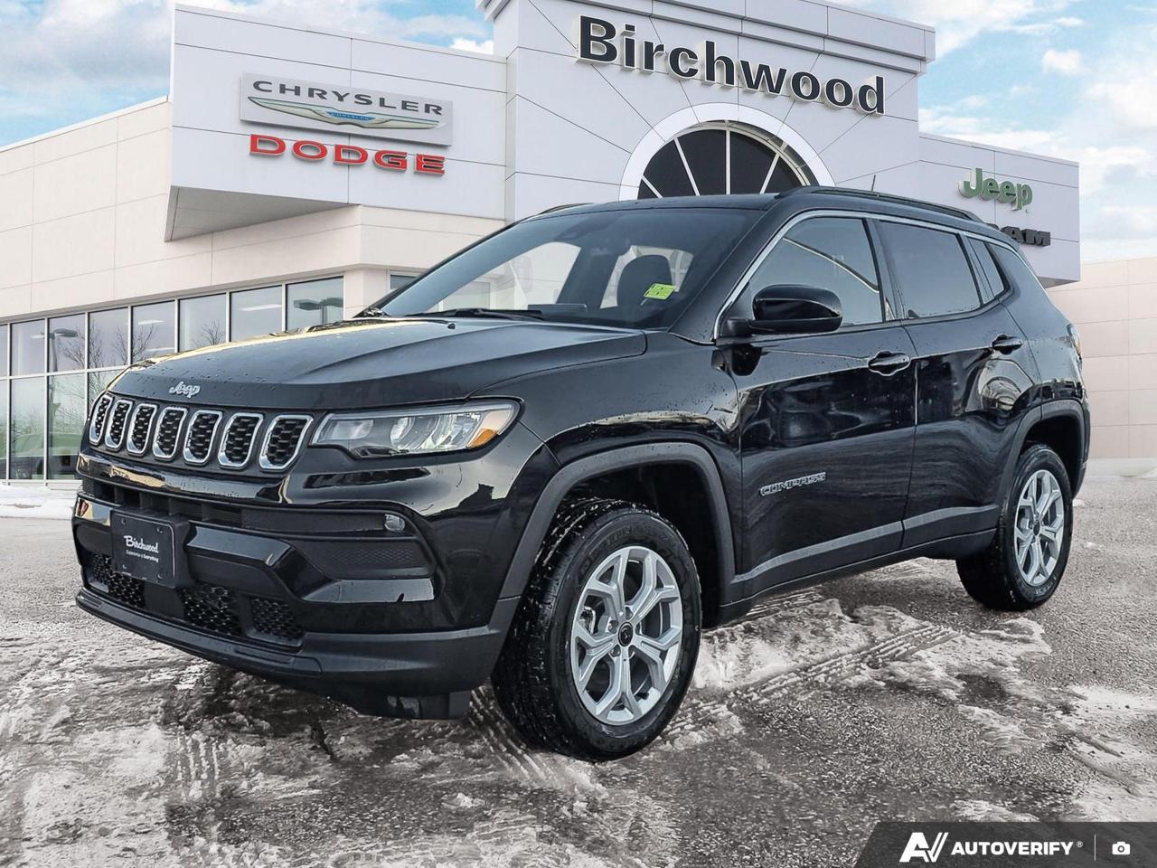 SelecTerrain Traction Management System
Jeep Clean Air System
Forward Collision Warning with Active Braking
Pedestrian/Cyclist emergency braking
Active Lane Management System
BlindSpot Monitoring and Rear CrossPath Detection
Drowsy driver detection
Rear seat reminder alert
Electronic Stability Control
Rain Brake Support
Hill Start Assist
AllSpeed Traction Control
ParkView Rear BackUp Camera
Experience the future of SUVs with the 2026 Jeep Compass North! This cutting-edge vehicle combines rugged capability with modern comfort, perfect for urban adventurers and off-road enthusiasts alike.

- Advanced 2.0L 4-cylinder engine with 4WD for optimal performance
- Uconnect 5 system with 8.4 display for seamless connectivity
- Heated front seats and steering wheel for ultimate comfort
- Blind Spot Detection and Lane Keeping Assist for enhanced safety
- Automatic high beams and LED headlamps for improved visibility
- Premium cloth/vinyl bucket seats for style and durability
- Mobile hotspot internet access for on-the-go connectivity

Ready to elevate your driving experience? Reserve your 2026 Jeep Compass North today! Visit Birchwood Chrysler Dodge Jeep Ram online or in person to start your purchase journey. Have questions? Our expert team is here to assist you. Book a test drive and feel the Jeep difference for yourself!
Birchwood Chrysler Dodge is your choice for New Chrysler, Dodge, Jeep, RAM vehicles in Winnipeg. 
 
With us, Experience is Everything. Complete as much or as little of your purchase online as you like. All pricing you see is what you pay. No hidden fees. All new vehicle special offers and discounts are already calculated in the pricing. On our website you can choose payment options and terms knowing these are transparent and accurate.

Start your purchase online to build your exact pricing to your specifics like how much money down, vehicle trade and any accessories or added optional protection that suits your needs.

Any questions let us know by calling (204) 774-4444, wed love to send you a video to clarify any questions about a vehicle!

Visit us in store at 90-3965 Portage Ave in the Birchwood Autopark.

Dealer permit #5686
Dealer permit #5686