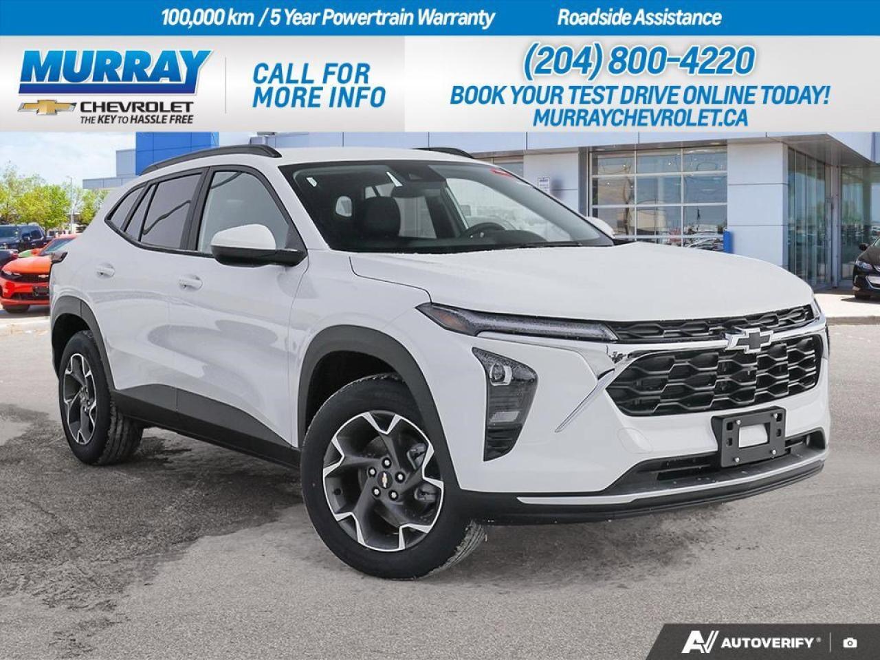 * Lane Departure Warning * * Heated Steering Wheel * * Adaptive Cruise Control *  Discover the 2026 Chevrolet Trax LT, a sport utility vehicle designed for those who desire a harmonious blend of style, technology, and comfort in Winnipeg. This vehicle is equipped with a powerful ECOTEC 1.2L Turbocharged engine, producing 137 horsepower and 162 lb-ft of torque at 2500 rpm, ensuring a dynamic driving experience. Coupled with a smooth 6-speed automatic transmission, this SUV offers an effortless and responsive ride.  Adding to its practicality, the Trax features Summit White exterior with distinctive black bowtie emblems and aluminum wheels, providing a sleek and modern aesthetic. Inside, enjoy the comfort of Jet Black cloth seats with blue accents and advanced safety features like blind spot monitoring and cross-traffic alert, ensuring peace of mind on every journey. Experience seamless connectivity with Bluetooth, a WiFi hotspot, and smart device integration, keeping you connected wherever the road takes you.  Dealer Permit #1740