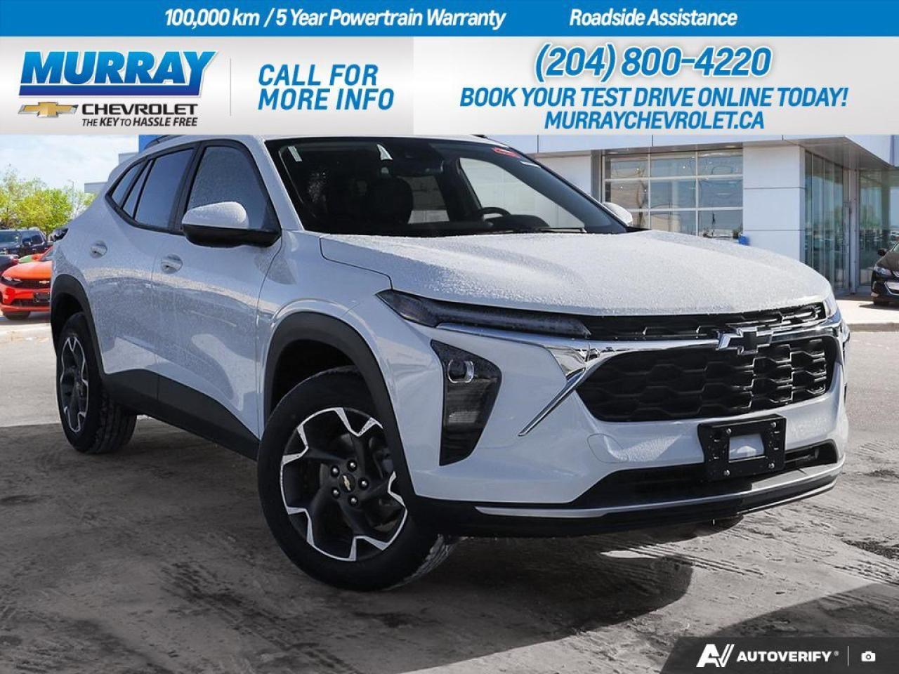 * JET BLACK WITH BLUE ACCENTS CLOTH/EVOTEX SEAT TRIM * * ENGINE BLOCK HEATER * * REAR PARKING AID *  Experience the ultimate in style and comfort with the 2026 Chevrolet Trax LT, now available in Winnipeg. This sport utility vehicle boasts an eye-catching Summit White exterior and luxurious Jet Black with Blue Accents interior, ensuring you travel in style. The Ecotec 1.2L Turbocharged engine, complete with Variable Valve Timing, provides an exhilarating driving experience, while the smooth 6-speed automatic transmission ensures seamless gear transitions.  Designed for the modern driver, the Trax LT includes advanced safety features like Lane Departure Warning, Adaptive Cruise Control, and Blind Spot Monitoring, offering peace of mind on every journey. Stay connected with smart device integration and enjoy the convenience of Keyless Start and Remote Engine Start. The heated steering wheel and front seats provide comfort during those cooler Winnipeg days.  With its dynamic design and cutting-edge features, the Chevrolet Trax LT delivers the perfect blend of performance and practicality. Embrace the versatility and innovation that this remarkable vehicle offers, and make every drive a memorable adventure.  Dealer Permit #1740