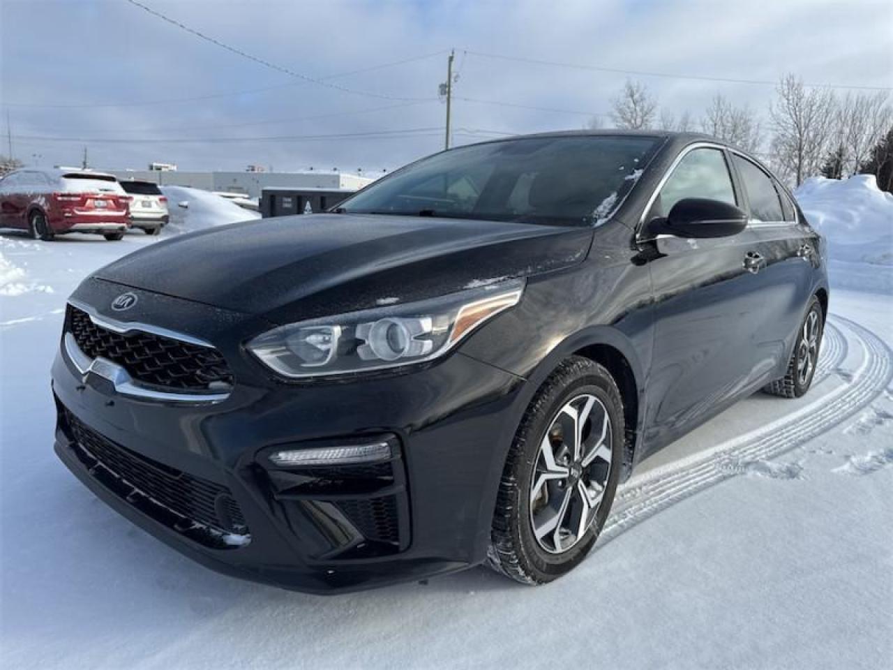 <b>No Accident on Carfax Report, One Owner, Wireless Charging, Blind Spot Monitoring, Lane Keep Assist, Heated Steering Wheel, Apple CarPlay, Android Auto, Cruise Control, Fresh Oil Change, Certified!<br> <br></b><br>   Compare at $18647 - Kia of Timmins is just $17930! <br> <br>This 2021 Kia Forte offers premium performance that complements and matches its good looks and sporty styling. This 2021 Kia Forte is for sale today in Timmins. <br> <br>Very reminiscent of the flagship Stinger, this Kia Forte has the good looks to match its outstanding performance capabilities. With a spacious interior seldom found in a compact sedan, this Forte offers affordable practicality for a vibrant and active family. Further complementing the quality of this vehicle is the excellent fit and finish, both inside and out, allowing for a solid feeling regardless of the road surface or condition. This low mileage sedan has just 79,731 km and is a Certified Pre-Owned vehicle. Its Aurora Black in colour. It has a CVT transmission and is powered by a 147HP 2.0L 4 Cylinder Engine. And its got a certified used vehicle warranty for added peace of mind. <br> <br> Our Fortes trim level is EX. Loaded with excellent features, this Forte EX is equipped with wireless charging, blind spot monitoring with rear cross traffic alert, aluminum wheels, side mirror turn signals, and black chrome exterior styling. Additional features include lane keep assistance, driver attention alerts, forward collision avoidance assistance, heated front seats and steering wheel, a leather wrapped steering wheel and shift knob, plus steering wheel audio controls, remote keyless entry and heated mirrors. Infotainment is provided by an impressive system complete with an 8 inch display, Apple CarPlay, Android Auto, Bluetooth streaming audio and USB inputs. This vehicle has been upgraded with the following features: Air, Rear Air, Tilt, Cruise, Power Windows, Power Locks, Power Mirrors.<br> <br>To apply right now for financing use this link: <a href=https://www.kiaoftimmins.com/timmins-ontario-car-loan-application target=_blank>https://www.kiaoftimmins.com/timmins-ontario-car-loan-application</a><br><br> <br/>Kia Certified Pre-Owned vehicles are the most reliable pre-owned vehicles on the road. At Kia, were so sure of this, we stand behind our vehicles with a no hassle 30 day / 2,000 kmexchange privilege. We offer the following benefits: 135 point vehicle inspection, paintless dent removal coverage, key and keyless remote replacement coverage, mechanical breakdown protection (optional coverage), filter changes, $500 graduate bonus (if applicable), CarFax vehicle history report, SiriusXM satellite radio trial, fully backed by Kia Canada. For more information, please contact one of our professional staff at Kia of Timmins.<br> <br/><br> Buy this vehicle now for the lowest bi-weekly payment of <b>$132.91</b> with $0 down for 84 months @ 8.99% APR O.A.C. ( Plus applicable taxes -  Plus applicable fees   / Total Obligation of $24190  ).  See dealer for details. <br> <br>As a local, family owned and operated dealership we look to be your number one place to buy your new vehicle! Kia of Timmins has been serving a large community across northern Ontario since 2001 and focuses highly on customer satisfaction. Our #1 priority is to make you feel at home as soon as you step foot in our dealership. Family owned and operated, our business is in Timmins, Ontario the city with the heart of gold. Also positioned near many towns in which we service such as: South Porcupine, Porcupine, Gogama, Foleyet, Chapleau, Wawa, Hearst, Mattice, Kapuskasing, Moonbeam, Fauquier, Smooth Rock Falls, Moosonee, Moose Factory, Fort Albany, Kashechewan, Abitibi Canyon, Cochrane, Iroquois falls, Matheson, Ramore, Kenogami, Kirkland Lake, Englehart, Elk Lake, Earlton, New Liskeard, Temiskaming Shores and many more.We have a fresh selection of new & used vehicles for sale for you to choose from. If we dont have what you need, we can find it! All makes and models are within our reach including: Dodge, Chrysler, Jeep, Ram, Chevrolet, GMC, Ford, Honda, Toyota, Hyundai, Mitsubishi, Nissan, Lincoln, Mazda, Subaru, Volkswagen, Mini-vans, Trucks and SUVs.<br><br>We are located at 1285 Riverside Drive, Timmins, Ontario. Too far way? We deliver anywhere in Ontario and Quebec!<br><br>Come in for a visit, call 1-800-661-6907 to book a test drive or visit <a href=https://www.kiaoftimmins.com>www.kiaoftimmins.com</a> for complete details. All prices are plus HST and Licensing.<br><br>We look forward to helping you with all your automotive needs!<br> o~o