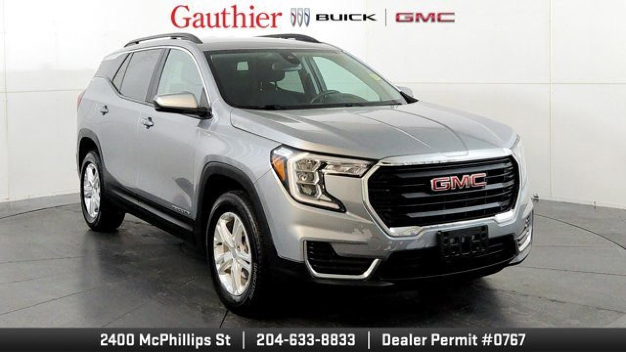 The 2024 GMC Terrain SLE is a well-rounded compact SUV powered by a 1.5 L turbocharged four-cylinder engine with a nine-speed automatic that balances everyday performance and efficiency and all-wheel drive. It comes standard with GMC Pro Safety, a Rear Vision Camera, Traction Select System, signature C-shaped LED lighting, and premium cloth seating, providing essential tech, stylish design, and confidence-inspiring safety features. Inside, the Terrain SLE seats five comfortably with a versatile cargo area, fold-flat seats, active noise cancellation, and smartphone connectivity like wireless Apple CarPlay/Android Auto, making it practical for both daily driving and weekend adventures.