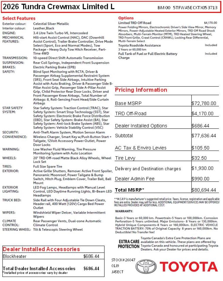 2026 Toyota Tundra Limited  Photo2