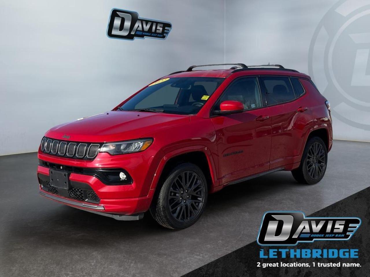 <b>Leather Seats, Heated Seats, Apple CarPlay, Android Auto, Navigation!</b><br /> <br /> Impressive attention to detail is what makes this Jeep Compass so alluring. This 2022 Jeep Compass is fresh on our lot in Lethbridge. <br /> <br />From the first look inside this amazing SUV, you'll know that you're surrounded in greatness. With stunning interior and exterior finishes plus a convenient driver experience, this Jeep Compass is ready to tackle whatever you put in front of it. This amazing SUV combines modern safety, next gen technology, and rugged capability into an attractive package. This SUV has 72,790 km. Stock number 41064 is Red in colour and is completely accident free based on the <a href=https://vhr.carfax.ca/?id=qit2RtDlJaDMwXvzra4+otxzHz6ANWhd target=_blank rel=nofollow noopener noreferrer>CARFAX Report</a>. It has an Automatic transmission and is powered by a 177HP 2.4L 4 Cylinder Engine. <br /> <br /> Our Compass's trim level is RED Edition. This RED Edition Jeep Compass is equipped with heated and power-adjustable leather seats with lumbar support, a heated steering wheel, dual-zone climate control, proximity keyless entry with remote start, blind spot detection, front automatic emergency braking, lane keep assist, lane departure warning, and parking sensors. This exciting Compass comes with a 10.1-inch Uconnect 5 infotainment system featuring navigation, Apple CarPlay, Android Auto, SiriusXM satellite radio, and mobile hotspot connectivity. Other great features include a rear camera, and LED headlights with cornering function and fog lamps. This vehicle has been upgraded with the following features: Leather Seats, Heated Seats, Apple CarPlay, Android Auto, Navigation, Heated Steering Wheel, Blind Spot Detection.<br /> <br />To apply right now for financing use this link: <a href=https://lethbridge.davisdodge.ca/free-credit-check/ target=_blank rel=nofollow noopener noreferrer>https://lethbridge.davisdodge.ca/free-credit-check/</a><br /><br /> <br /><br />Locally Owned & Trusted for Over 35 Years  Davis Dodge in Lethbridge, AB <br /><br /> At Davis Dodge, weve proudly served the Lethbridge community for more than 35 years, offering an unparalleled car buying experience. Dont just take our word for itour Google reviews speak volumes about our commitment to exceptional service. <br /><br /> Delivery & At-Home Test Drives: Convenient options to suit your lifestyle. <br /><br /> Flexible Financing for Everyone: Get the vehicle you need with financing solutions tailored to your situation. <br /><br /> Full Mechanical Inspections & Professional Cleaning: Every vehicle is thoroughly inspected and cleaned before it hits our lot.<br /><br /> We take all makes and models on trade and offer competitive pricing with inventory that changes daily. Whether you're shopping for a Chrysler, Dodge, Jeep, RAM, or FIAT, our AMVIC Licensed dealership makes it easy to browse, buy, and drive away.<br /><br /> Located in Lethbridge, AB, we proudly serve customers in Fort Macleod, Taber, Claresholm, and Coaldale. Shop online or visit us today to experience the best in sales, service, and selection. Standard bank rates apply; taxes are additional.<br /><br /> Vehicle pricing offer shown expires 2026-03-31. <br /> Come by and check out our fleet of 70+ used cars and trucks and 130+ new cars and trucks for sale in Lethbridge. o~o