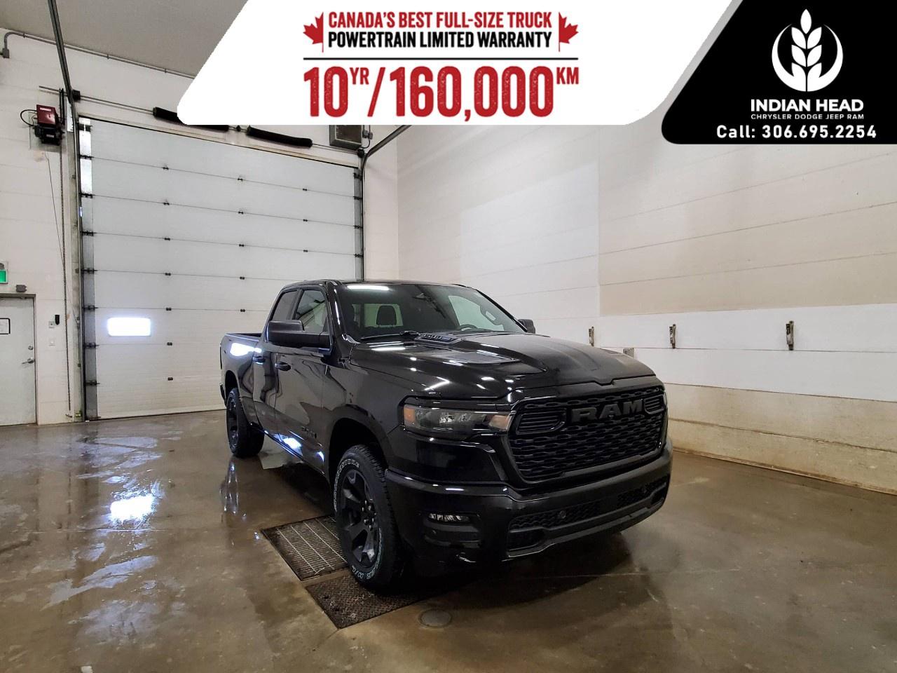 <p>The 2026 Ram 1500 Black Express, with its striking black exterior and robust 4x4 drivetrain, is designed to effortlessly handle diverse terrains with confidence and style. This new truck's commanding presence is perfectly matched by its elegantly dark interior, offering both durability and comfort.</p> <p>This 1500 Black Express combines modern styling with practical features, including air conditioning and power windows that ensure a comfortable drive, regardless of the season. Enjoy advanced connectivity with its smart device integration and Wi-Fi hotspot, making it easy to stay connected on the road. The vehicle also offers convenient options like remote start and keyless entry, adding an extra layer of ease to your driving experience.</p> <p>Technology and safety are paramount in the Ram 1500, with a backup camera and parking sensors simplifying challenges in maneuvering, while lane assist and brake assist enhance safety by helping you stay on course. The truck's cruise control system ensures smooth, effortless highway driving.</p> <p>If you're looking for a truck that seamlessly blends power, safety, and convenience, this Ram 1500 Black Express is perfect for you. Contact us today to learn more and drive away in this exceptional vehicle.</p>