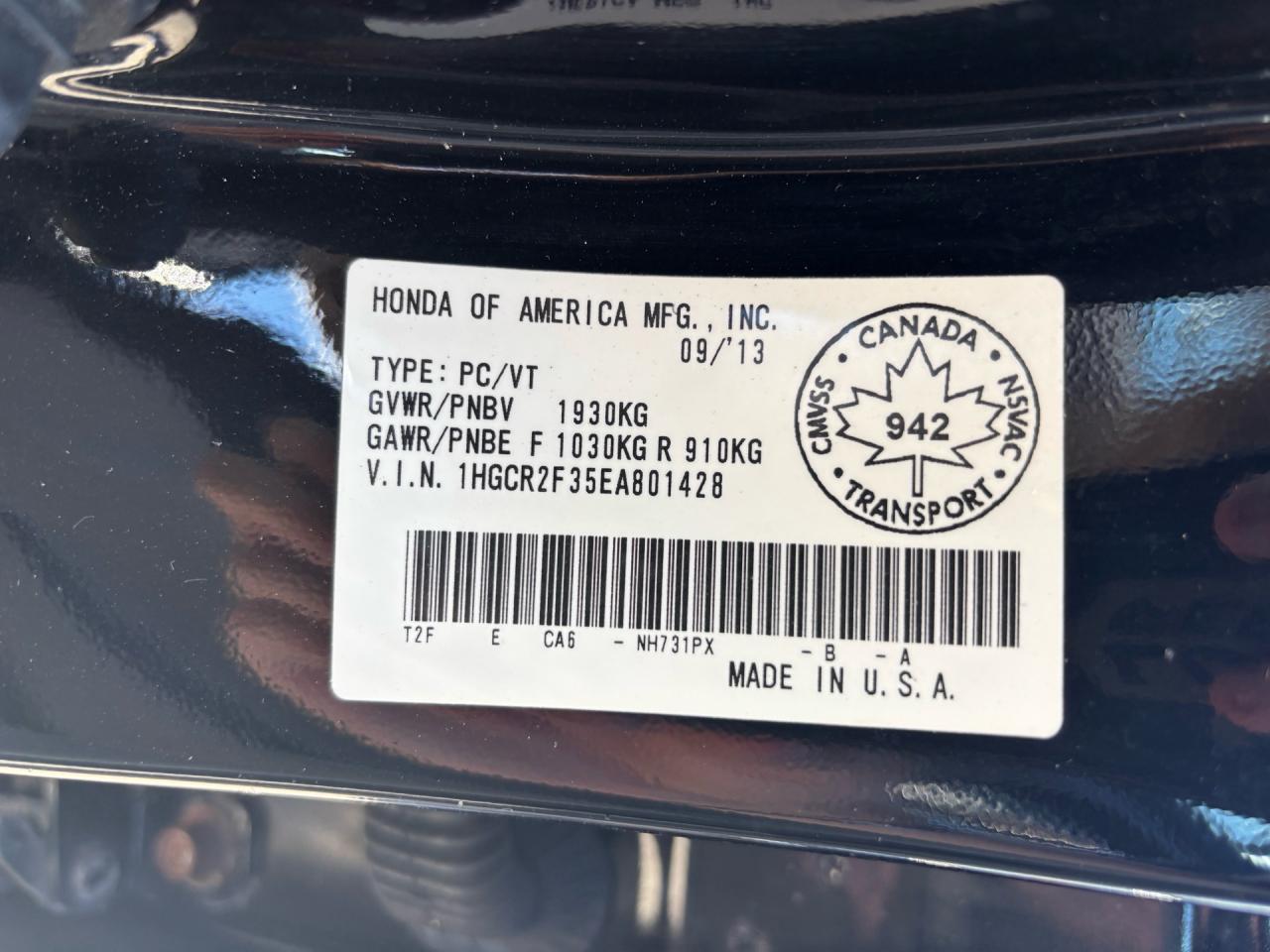 2014 Honda Accord 4DR I4 CVT LX Photo