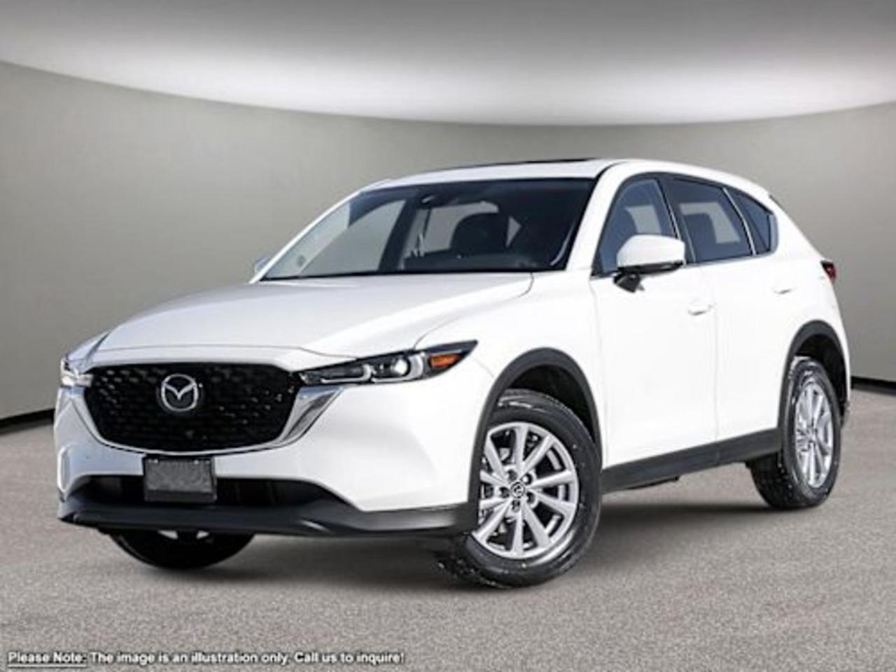 Experience the 2025 Mazda CX-5 GS AWD  a perfect blend of style, comfort, and all-weather capability. Finished in sleek Black with a sophisticated Leatherette interior and enhanced by the Comfort Package, this SUV offers heated front seats, dual-zone automatic climate control, and premium tech including a 10.2-inch touchscreen with wireless audio streaming.Drive confidently year-round with automatic full-time all-wheel drive, advanced stability control, all-speed ABS, and driver-selectable drivetrain modes. Safety features like blind spot warning, lane departure prevention, and forward collision mitigation keep you protected.Enjoy convenience with power liftgate, keyless entry, multiple USB ports, and a spacious cargo area. The 6-speed automatic transmission with selectable modes delivers smooth performance and efficiency for your daily commute or weekend getaway.Upgrade your driving experience today with the 2025 Mazda CX-5 GS AWD  where comfort meets capability in perfect harmony. Schedule your test drive now at Go Mazda!Go Mazda is an AMVIC licensed business.Please note that a new administration fee from Mazda Canada of $795 will apply to finance and cash purchases. effective February 1, 2024.