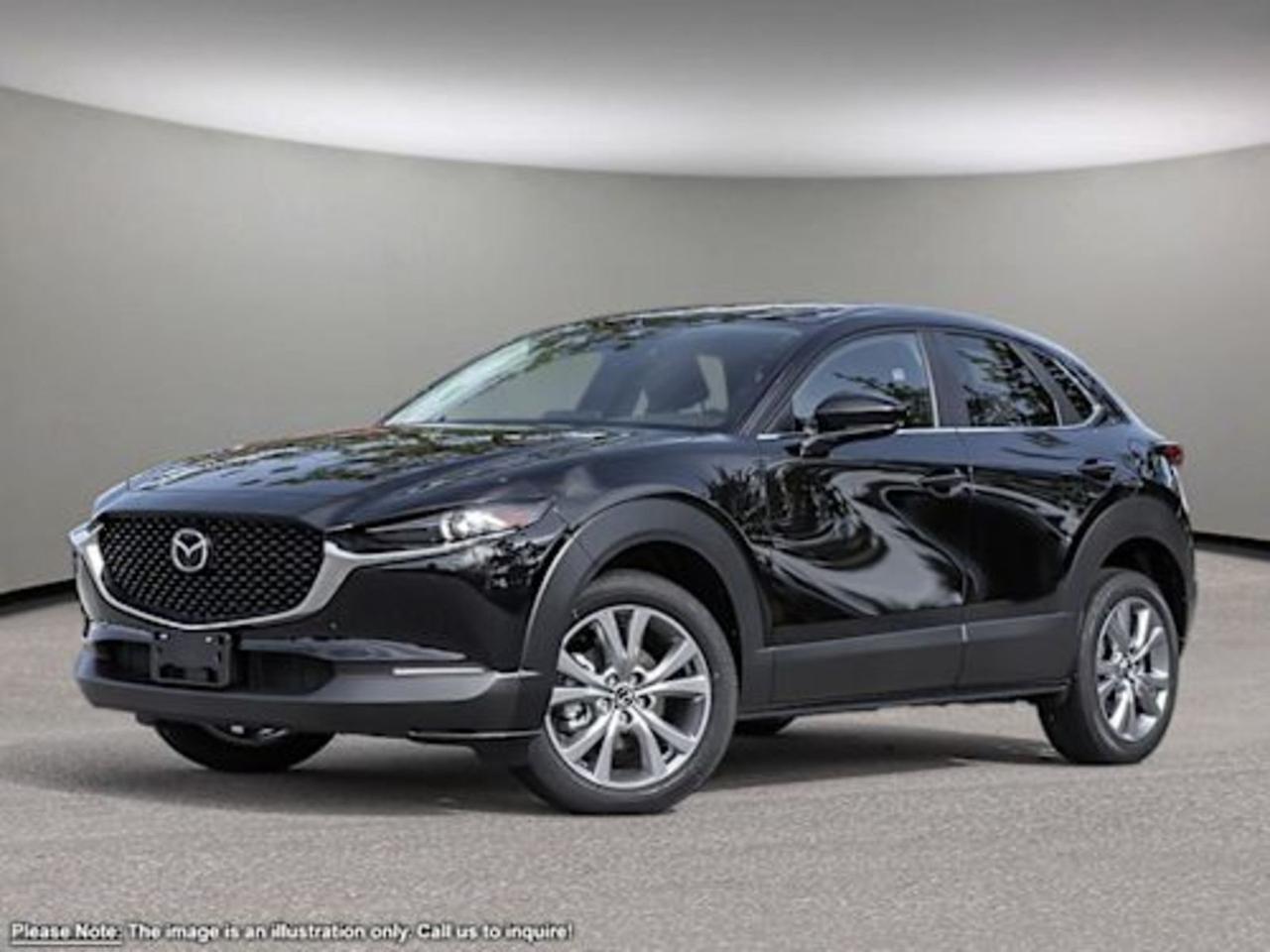 Introducing the all-new 2026 Mazda CX-30 GS AWD in sleek Black  where style meets performance and advanced technology. Powered by a refined 2.5L SKYACTIV-G 4-cylinder engine paired with a smooth 6-speed automatic transmission and full-time all-wheel drive, this compact SUV offers confident handling in all conditions.Step inside to enjoy manual 8-way adjustable cloth seats with heated front driver and passenger comfort, a spacious cabin with dual-zone automatic climate control, and a 10.25 touchscreen with Mazda Connected Services for seamless connectivity. Drive with peace of mind thanks to multiple safety features including blind spot monitoring, lane departure prevention, forward collision mitigation, and a rearview camera.Experience responsive steering, all-speed ABS, and electronic stability control, wrapped in a stylish package with LED headlights, body-coloured accents, and 18 alloy wheels. Whether navigating city streets or the open road, the 2026 Mazda CX-30 GS AWD is built to enhance every drive.Visit Go Mazda today to test drive this versatile SUV that perfectly balances comfort, capability, and cutting-edge technology!Go Mazda is an AMVIC licensed business.Please note that a new administration fee from Mazda Canada of $795 will apply to finance and cash purchases. effective February 1, 2024.