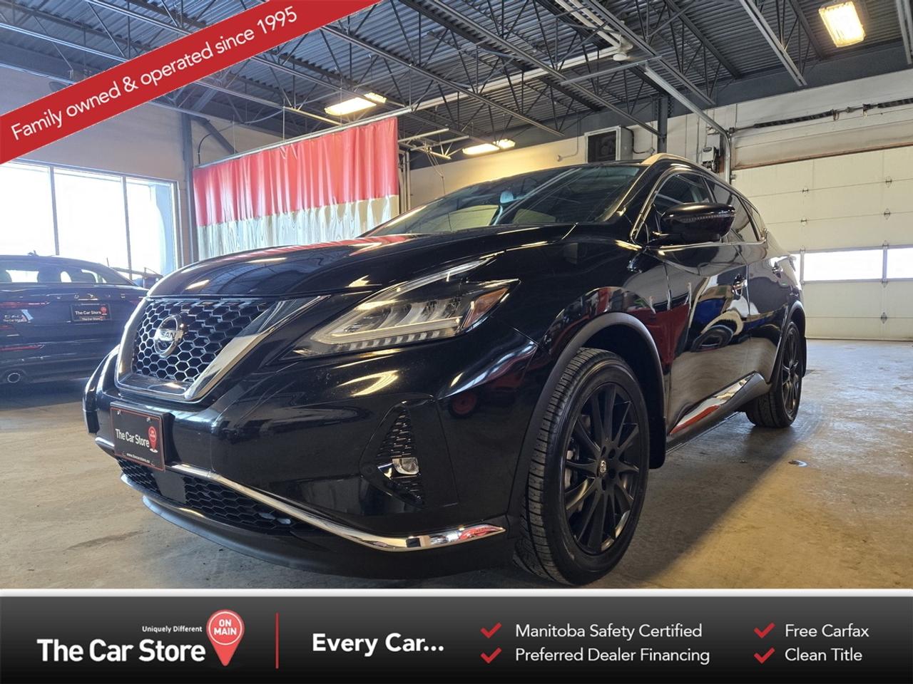 2020 Nissan Murano Platinum &ndash; One Owner | No Accidents | New Tires 
 Key Features: 
 All-Wheel Drive 
 Platinum Trim 
 Leather Interior, Heated steering Wheel, 
 Heated & Ventilated Front Seats 
 Heated Rear Seats 
 Power Adjustable Front Seats with Memory 
 Panoramic Sunroof, BOSE Audio 
 Touchscreen Infotainment with Apple CarPlay & Android Auto 
 Backup Camera/ 360 Camera 
 Blind-Spot Monitoring 
 Adaptive Cruise Control/Lane Departure Warning 
 Power Liftgate 
 One Owner, No Accidents 
 Brand New Tires 
 
 
 Comfort-Oriented and Quiet on the Road: 
 The Murano Platinum is tuned for comfort above all else. It delivers a smooth, quiet ride and a well-finished interior that feels more relaxed than sporty, making it an easy vehicle to spend time in day to day or on longer highway drives. 
 
 
 Clean History and Recently Serviced: 
 This one-owner Murano has a clean accident history and comes with new tires already installed. It presents well and offers peace of mind for buyers who want a turn-key SUV without immediate maintenance needs. 
 
 
 Our Take: 
 If your priority is comfort, space, and a more premium feel in a midsize SUV, the Murano Platinum is a solid choice. With one-owner history and recent wear items taken care of, this one makes a lot of sense. 
 
 
 We are a local Family Owned business and we try to do things a little different. 
 
 At The Car Store on Main every vehicle is Manitoba Safety Certified. 
 Every vehicle sold is eligible for the Advantage Plan: 
 30 Day Warranty on all MB Safety certificate related items. 
 CarFax Vehicle History Report 
 2 sets of Keys 
 Wholesale access to all other Miscellaneous Accessories (i.e. Wtr Tires, Remote Starr, all misc vehicle accessories/parts, etc...) 
 And of course a Full tank of Gas. 
 
 There is no Gimmicks or games, we are always aggressive on our prices and try to separate ourselves from the rest. 
 We also have an on-site Certified Banker who shops to get the best possible interest rates in with all Major Banks and Credit Unions! 
 
 Come to our Brand New modern showroom and see what makes us Uniquely Different! 
 
 Located on Main St. just North of Chief Peguis Trail. 
 
 To schedule an appointment call us directly at 204-669-1248 or email sales@thecarstore.ca 
 
 The Car Store on Main 
 -Uniquely Different- 
 
 www.thecarstore.ca 
 Local: 204-669-1248 
 Toll Free: 877-634-2975 
 
 A local family owned business unlike typical car lots, there are no pressure tactics, no games, no gimmicks, no Sales Manager, General Manager or Used Car Manager, just straight answers and fair deals all the time! 
 
 *PRICE DOES NOT INCLUDE TAXES (G.S.T & P.S.T) 
 Dealer Permit # 4481