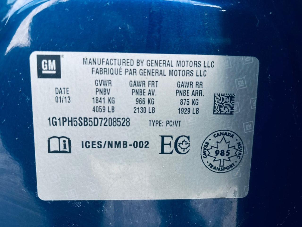 2013 Chevrolet Cruze ECO Auto 4dr Sedan Automatic Photo