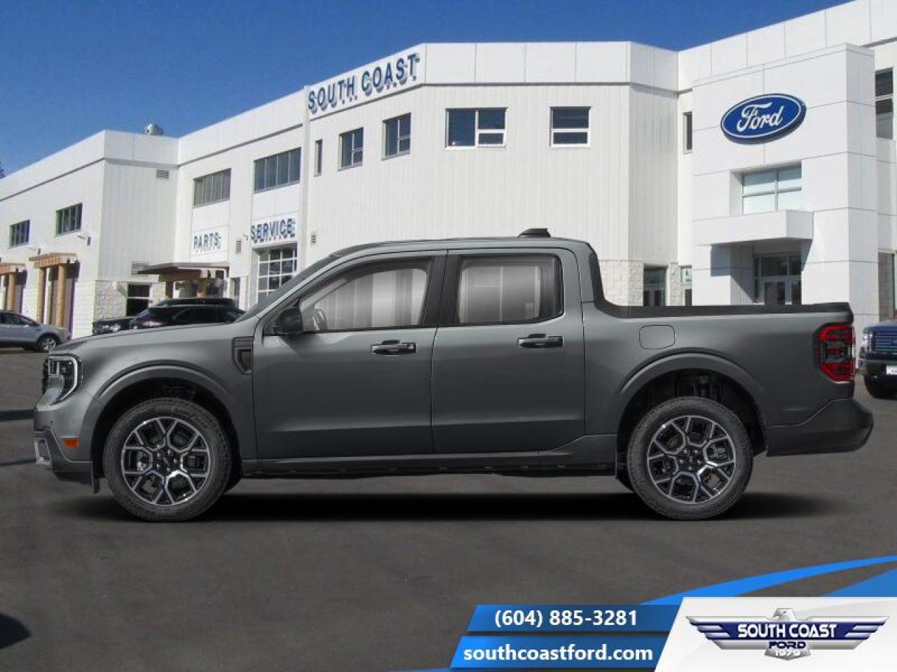 <b>Power Sliding Rear Window!</b><br> <br> The 2026 Ford Maverick features advanced driver-assist systems and intuitive technology to enhance every drive. <br> <br>The 2026 Ford Maverick balances the utility of a pickup with the size and maneuverability tailored for daily use and light-duty tasks. Inside, the cabin features thoughtful materials, simple modern tech and seating designed to support every passenger comfortably. With its versatile footprint, confident styling and Fords reputation for dependability, the Maverick stands out as a smart choice for lifestyle-driven truck buyers.<br> <br>This Carbonized Grey Metallic Crew Cab 4X4 pickup has a CVT transmission and is powered by a 191HP 2.5L 4 Cylinder Engine. <br> <br> Our Mavericks trim level is Lariat. This advanced hybrid pickup truck blends capability, efficiency, and premium technology, offering all-wheel drive, Class I towing with trailer sway control, spray-in bed liner, integrated storage, and a 1,400 kg maximum payload for confident hauling and utility. Inside, ActiveX heated front bucket seats with power lumbar, a heated leatherette steering wheel, voice-activated dual-zone automatic climate control, and a 13.2 SYNC 4 display with B&O sound, wireless Apple CarPlay/Android Auto, SiriusXM Traffic, connected navigation, 5G Wi-Fi hotspot, and keyfob remote start create a connected and comfortable cabin. Safety is exceptional with Ford Co-Pilot360 technologies including blind-spot assist, lane centering and lane-keeping aid, adaptive cruise with stop-and-go, aerial view and multiple cameras, reverse brake assist, pre-collision assist with automatic emergency braking and intersection support, front cross-traffic mitigation, front/rear parking sensors, Safety Canopy airbags, and electronic stability control with roll stability management. This vehicle has been upgraded with the following features: Power Sliding Rear Window.<br><br> View the original window sticker for this vehicle with this url <b><a href=http://www.windowsticker.forddirect.com/windowsticker.pdf?vin=3FTTW8S30TRA70801 target=_blank>http://www.windowsticker.forddirect.com/windowsticker.pdf?vin=3FTTW8S30TRA70801</a></b>.<br> <br>To apply right now for financing use this link: <a href=https://www.southcoastford.com/financing/ target=_blank>https://www.southcoastford.com/financing/</a><br><br> <br/>    5.49% financing for 84 months. <br> Buy this vehicle now for the lowest bi-weekly payment of <b>$371.95</b> with $0 down for 84 months @ 5.49% APR O.A.C. ( taxes included, $595 Administration Fee included    / Total Obligation of $61679  ).  Incentives expire 2026-02-02.  See dealer for details. <br> <br>Call South Coast Ford Sales or come visit us in person. Were convenient to Sechelt, BC and located at 5606 Wharf Avenue. and look forward to helping you with your automotive needs. <br><br> Come by and check out our fleet of 20+ used cars and trucks and 90+ new cars and trucks for sale in Sechelt.  o~o