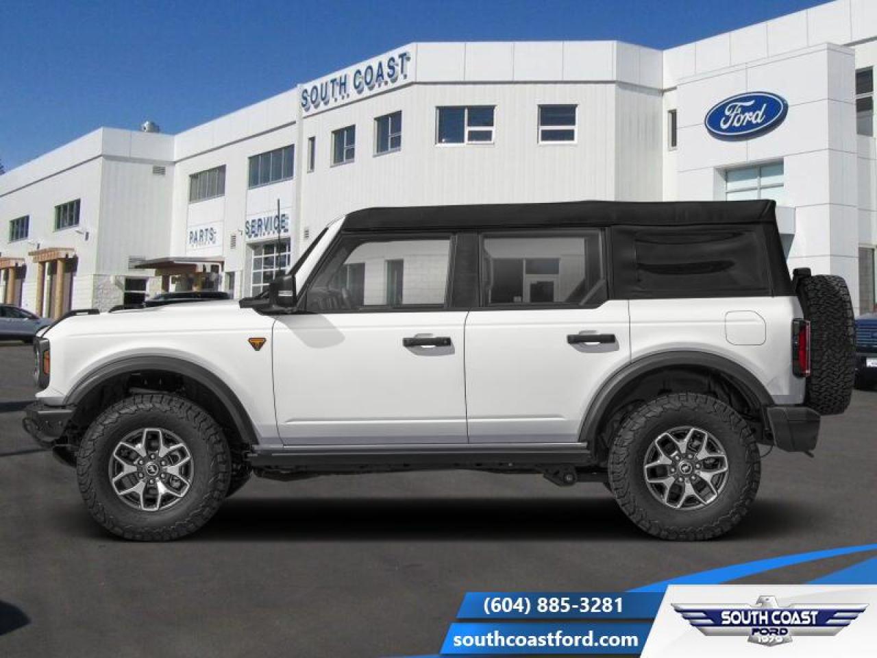 The 2026 Ford Bronco stands out with its removable doors and roof, strong presence, and versatile SUV personality. <br> <br>The 2026 Ford Bronco brings adventure to life with its rugged design, intelligent features, and customizable configuration that adapts to off-road landscapes or city escapes. Inside, the cabin features durable materials, intuitive tech and seating tailored for both driver and passengers in every journey. With its strong presence, forward-thinking enhancements and Fords commitment to performance, the Bronco offers a driving experience that thrives in every terrain.<br> <br>This Oxford White SUV has an Automatic transmission and is powered by a 315HP 2.7L V6 Cylinder Engine.<br><br> View the original window sticker for this vehicle with this url <b><a href=http://www.windowsticker.forddirect.com/windowsticker.pdf?vin=1FMEE9BPXTLA73610 target=_blank>http://www.windowsticker.forddirect.com/windowsticker.pdf?vin=1FMEE9BPXTLA73610</a></b>.<br> <br>To apply right now for financing use this link: <a href=https://www.southcoastford.com/financing/ target=_blank>https://www.southcoastford.com/financing/</a><br><br> <br/><br> Buy this vehicle now for the lowest bi-weekly payment of <b>$823.68</b> with $0 down for 84 months @ 7.99% APR O.A.C. ( taxes included, $595 Administration Fee included    / Total Obligation of $134949  ).  See dealer for details. <br> <br>Call South Coast Ford Sales or come visit us in person. Were convenient to Sechelt, BC and located at 5606 Wharf Avenue. and look forward to helping you with your automotive needs. <br><br> Come by and check out our fleet of 20+ used cars and trucks and 90+ new cars and trucks for sale in Sechelt.  o~o