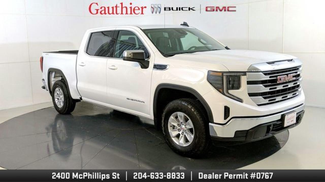 The 2022 GMC Sierra 1500 SLE is a well-equipped full-size pickup with features like a 13.4-inch touchscreen with wireless Apple CarPlay/Android Auto and Google built-in, a 12.3-inch digital driver display, and GMCs versatile MultiPro tailgate for enhanced connectivity and cargo versatility. It also adds comfort and convenience upgrades such as dual-zone automatic climate control, a 10-way power drivers seat with power lumbar, heated front seats, remote start, and LED cargo bed lighting for everyday usability. On the exterior and capability side, the SLE includes 17-inch aluminum wheels, an automatic-locking rear differential, hitch guidance, Wi-Fi hotspot capability.