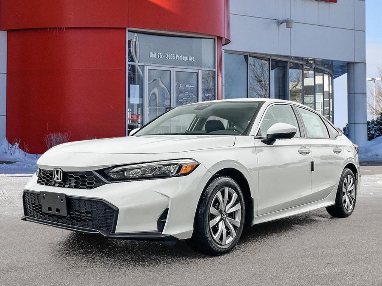Experience the future of driving with the all-new 2026 Honda Civic Sedan LX. This cutting-edge vehicle combines efficiency, style, and advanced technology to deliver an unparalleled driving experience.

- Fuel-efficient 2.0L 4-cylinder engine with impressive economy (5.8L/100km highway, 7.4L/100km city)
- Continuously Variable Transmission (CVT) with eco and normal drive modes for optimal performance
- Advanced safety features including Collision Mitigation, Blind Spot Information, and Traffic Jam Assist
- Adaptive Cruise Control with Low-Speed Follow for stress-free commuting
- Automatic high-beam headlights and LED daytime running lights for enhanced visibility
- Heated front seats and automatic air conditioning for year-round comfort
- Bluetooth connectivity for seamless integration with your digital life

Ready to embrace the future of automotive excellence? Visit Birchwood Honda West today to reserve your 2026 Honda Civic Sedan LX. Our knowledgeable staff is ready to answer your questions and arrange a test drive. Experience the next generation of Honda innovation  your journey starts here!
New Vehicle Disclaimer

Disclaimer: The information provided on this vehicle is for general informational purposes only. While we strive to ensure accuracy, vehicle pricing, specifications, and availability are subject to change without notice. Manufacturers Suggested Retail Price (MSRP) may not reflect actual sales price. Additional fees such as taxes, title, registration, and dealership documentation fees may apply.

All new vehicles come with the manufacturers standard warranty unless otherwise specified. Vehicle images are for illustrative purposes only and may not represent the exact model or trim level. Please contact the dealership directly for the most current information, availability, and details.


We are located in the Birchwood Auto Park, at Portage Ave West and the Perimeter.
Dealer permit #5266