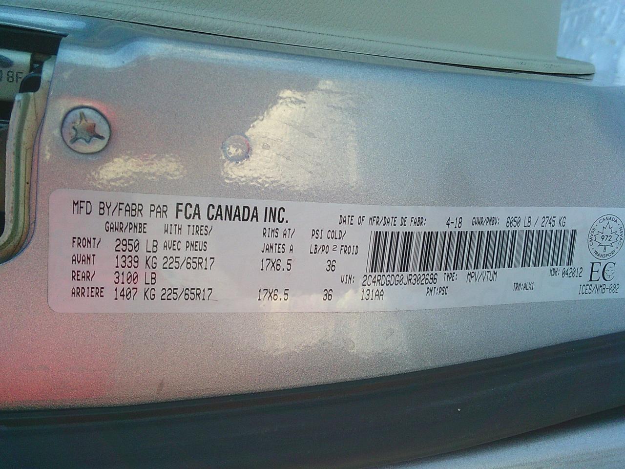 2018 Dodge Grand Caravan Crew Plus Stow N Go Photo