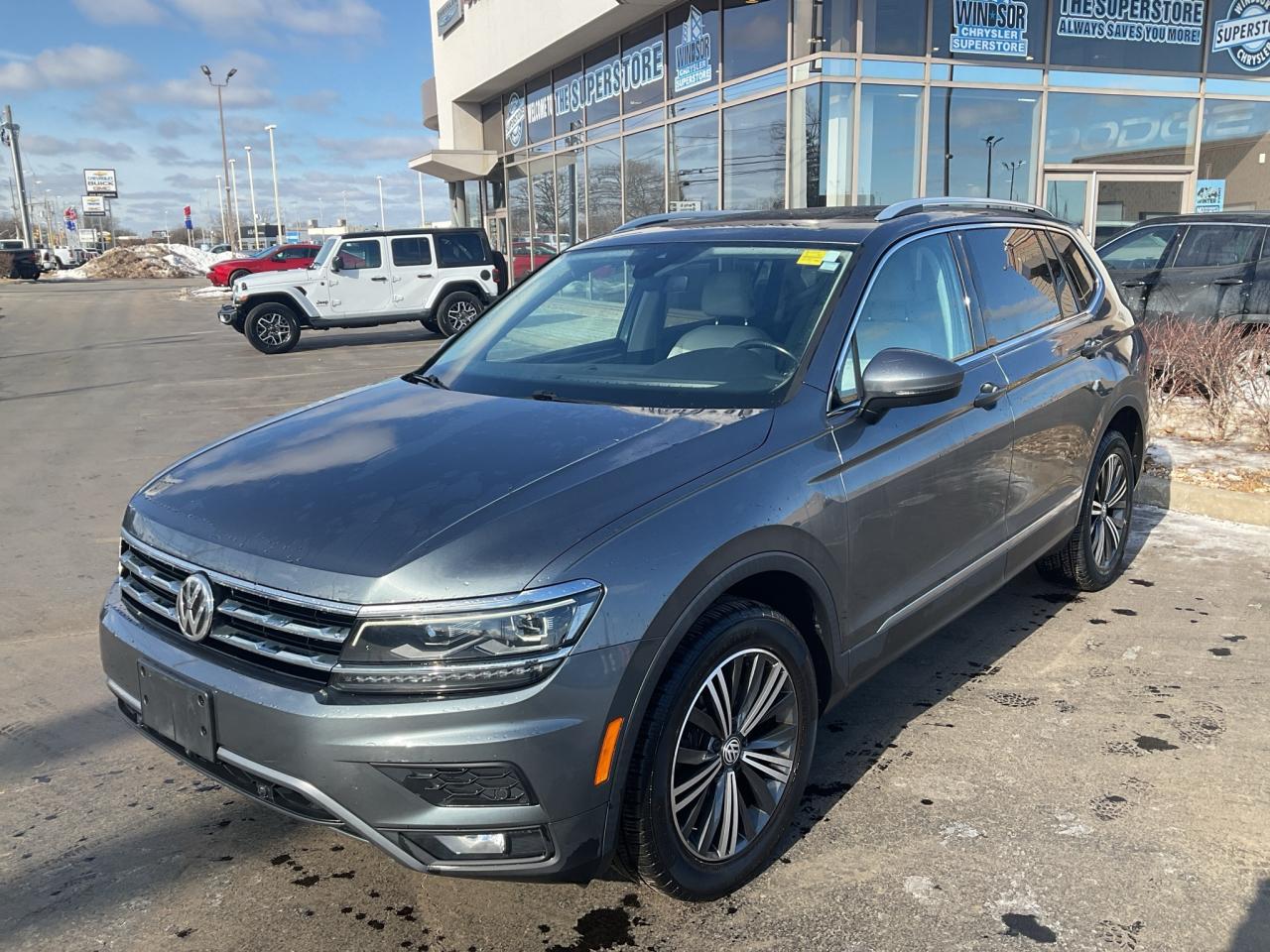 Platinum Gray Metallic 2018 Volkswagen Tiguan Highline 4Motion 4Motion AWD 8-Speed Automatic with Tiptronic 2.0L TSI

**CARPROOF CERTIFIED**, AWD.

* PLEASE SEE OUR MAIN WEBSITE FOR MORE PICTURES AND CARFAX REPORTS * Buy in confidence at WINDSOR CHRYSLER with our 95-point safety inspection by our certified technicians. Searching for your upgrade has never been easier. You will immediately get the low market price based on our market research, which means no more wasted time shopping around for the best price, Its time to drive home the most car for your money today. OVER 100 Pre-Owned Vehicles in Stock! Our Finance Team will secure the Best Interest Rate from one of out 20 Auto Financing Lenders that can get you APPROVED! Financing Available For All Credit Types! Whether you have Great Credit, No Credit, Slow Credit, Bad Credit, Been Bankrupt, On Disability, Or on a Pension, we have options. Looking to just sell your vehicle? We buy all makes and models let us buy your vehicle. Proudly Serving Windsor, Essex, Leamington, Kingsville, Belle River, LaSalle, Amherstburg, Tecumseh, Lakeshore, Strathroy, Stratford, Leamington, Tilbury, Essex, St. Thomas, Waterloo, Wallaceburg, St. Clair Beach, Puce, Riverside, London, Chatham, Kitchener, Guelph, Goderich, Brantford, St. Catherines, Milton, Mississauga, Toronto, Hamilton, Oakville, Barrie, Scarborough, and the GTA.