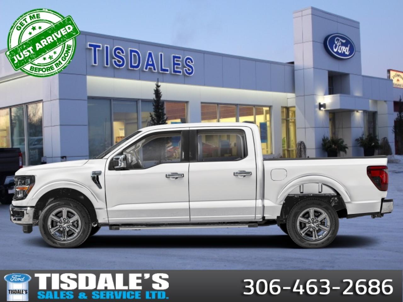 <b>18 Wheels, XLT Black Appearance Package!</b><br> <br> <br> <br>Check out the large selection of new Fords at Tisdales today!<br> <br>From powerful engines to smart tech, theres an F-150 to fit all aspects of your life. <br> <br>Just as you mold, strengthen and adapt to fit your lifestyle, the truck you own should do the same. The Ford F-150 puts productivity, practicality and reliability at the forefront, with a host of convenience and tech features as well as rock-solid build quality, ensuring that all of your day-to-day activities are a breeze. Theres one for the working warrior, the long hauler and the fanatic. No matter who you are and what you do with your truck, F-150 doesnt miss.<br> <br>This Oxford White Crew Cab 4X4 pickup has an Automatic transmission and is powered by a 325HP 2.7L V6 Cylinder Engine. <br> <br> Our F-150s trim level is XLT. This XLT trim steps things up with running boards and dual-zone climate control, along with great standard features such as class IV tow equipment with trailer sway control, remote keyless entry, cargo box lighting, and a 12-inch infotainment screen powered by SYNC 4 featuring SiriusXM satellite radio, Apple CarPlay, Android Auto and FordPass Connect 5G internet hotspot. Safety features also include blind spot detection, lane keep assist with lane departure warning, front and rear collision mitigation and automatic emergency braking. This vehicle has been upgraded with the following features: 18 Wheels, XLT Black Appearance Package.<br><br> View the original window sticker for this vehicle with this url <b><a href=http://www.windowsticker.forddirect.com/windowsticker.pdf?vin=1FTEW3LP9SFB58075 target=_blank>http://www.windowsticker.forddirect.com/windowsticker.pdf?vin=1FTEW3LP9SFB58075</a></b>.<br> <br>To apply right now for financing use this link: <a href=http://www.tisdales.com/shopping-tools/apply-for-credit.html target=_blank>http://www.tisdales.com/shopping-tools/apply-for-credit.html</a><br><br> <br/> Total  rebate of $7500 is reflected in the price.   4.99% financing for 84 months. <br> Buy this vehicle now for the lowest bi-weekly payment of <b>$447.65</b> with $0 down for 84 months @ 4.99% APR O.A.C. ( Plus applicable taxes -  $699 administration fee included in sale price.   ).  Incentives expire 2026-01-27.  See dealer for details. <br> <br>Tisdales is not your standard dealership. Sales consultants are available to discuss what vehicle would best suit the customer and their lifestyle, and if a certain vehicle isnt readily available on the lot, one will be brought in. o~o