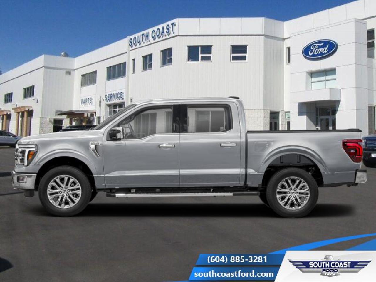 <b>Lariat Black Appearance Package, 20 inch Aluminum Wheels!</b><br> <br> Smart engineering, impressive tech, and rugged styling make the F-150 hard to pass up. <br> <br>Just as you mold, strengthen and adapt to fit your lifestyle, the truck you own should do the same. The Ford F-150 puts productivity, practicality and reliability at the forefront, with a host of convenience and tech features as well as rock-solid build quality, ensuring that all of your day-to-day activities are a breeze. Theres one for the working warrior, the long hauler and the fanatic. No matter who you are and what you do with your truck, F-150 doesnt miss.<br> <br>This Iconic Silver Metallic Crew Cab 4X4 pickup has a 10 Speed Automatic transmission and is powered by a 400HP 3.5L V6 Cylinder Engine. <br> <br> Our F-150s trim level is Lariat. This F-150 Lariat is decked with great standard features such as premium Bang & Olufsen audio, ventilated and heated leather-trimmed seats with lumbar support, remote engine start, adaptive cruise control, FordPass 5G mobile hotspot, and a 12-inch infotainment screen powered by SYNC 4 with inbuilt navigation, Apple CarPlay and Android Auto. Safety features also include blind spot detection, lane keeping assist with lane departure warning, front and rear collision mitigation, and an aerial view camera system. This vehicle has been upgraded with the following features: Lariat Black Appearance Package, 20 inch Aluminum Wheels.<br><br> View the original window sticker for this vehicle with this url <b><a href=http://www.windowsticker.forddirect.com/windowsticker.pdf?vin=1FTFW5L82SKF48418 target=_blank>http://www.windowsticker.forddirect.com/windowsticker.pdf?vin=1FTFW5L82SKF48418</a></b>.<br> <br>To apply right now for financing use this link: <a href=https://www.southcoastford.com/financing/ target=_blank>https://www.southcoastford.com/financing/</a><br><br> <br/> Total  rebate of $7500 is reflected in the price.   4.99% financing for 84 months. <br> Buy this vehicle now for the lowest bi-weekly payment of <b>$586.73</b> with $0 down for 84 months @ 4.99% APR O.A.C. ( taxes included, $595 Administration Fee included    / Total Obligation of $95038  ).  Incentives expire 2026-01-27.  See dealer for details. <br> <br>Call South Coast Ford Sales or come visit us in person. Were convenient to Sechelt, BC and located at 5606 Wharf Avenue. and look forward to helping you with your automotive needs. <br><br> Come by and check out our fleet of 20+ used cars and trucks and 90+ new cars and trucks for sale in Sechelt.  o~o