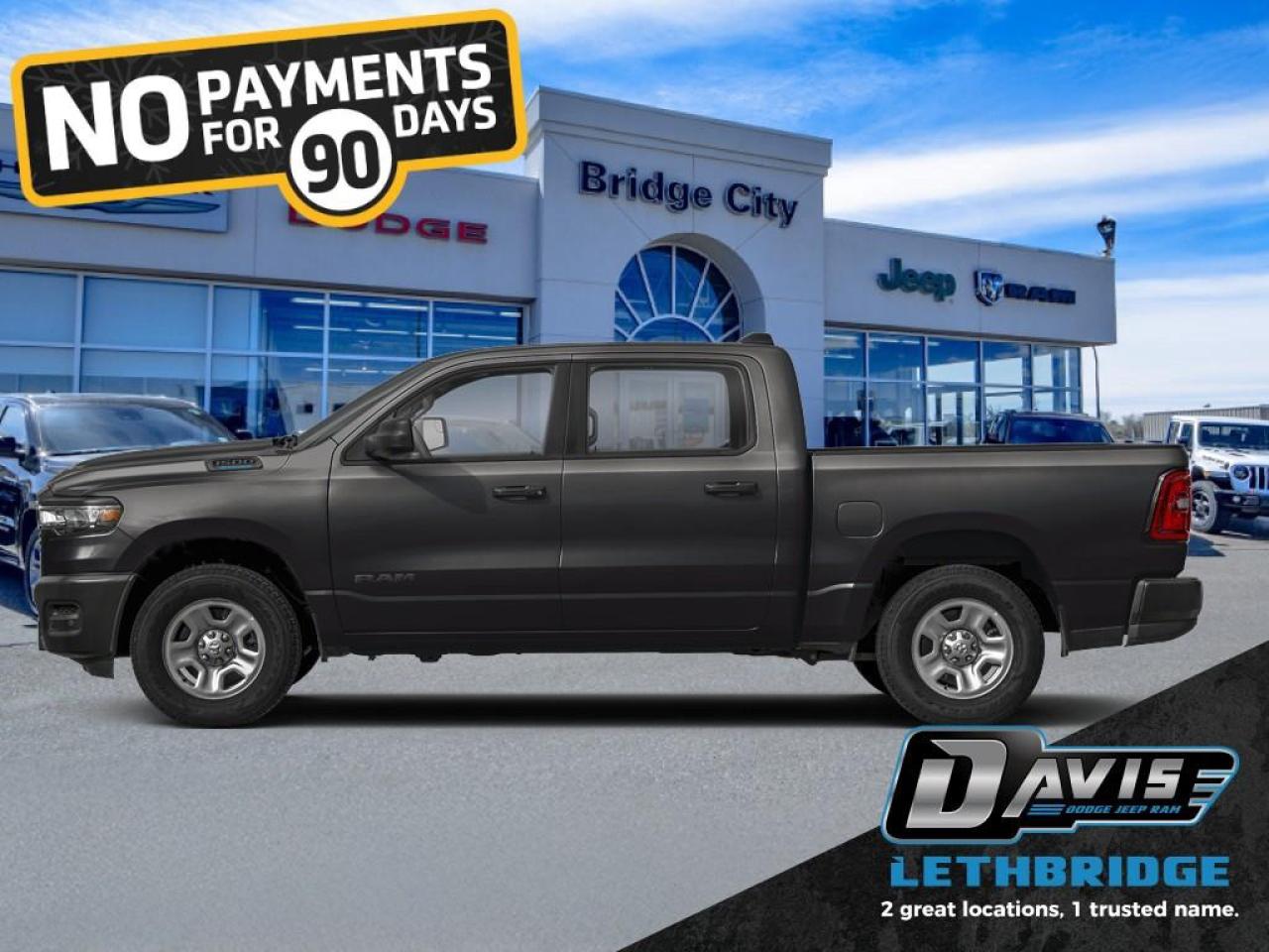 <b>Adaptive Cruise Control, Remote Start, Blind Spot Detection, Lane Keep Assist, Lane Departure Warning!</b><br /> <br /> <br /> <br />Built tough yet crafted for comfort, the 2026 Ram 1500 sets a new standard for modern pickup performance. <br /> <br />The Ram 1500's unmatched luxury transcends traditional pickups without compromising its capability. Loaded with best-in-class features, it's easy to see why the Ram 1500 is so popular. With the most towing and hauling capability in a Ram 1500, as well as improved efficiency and exceptional capability, this truck has the grit to take on any task.<br /> <br />This Black Crew Cab 4X4 pickup has an Automatic transmission and is powered by a 305HP 3.6L V6 Cylinder Engine. <br /> <br /> Our 1500's trim level is Express. This capable pickup blends strength, utility, and modern convenience for drivers who demand more from their truck. Its bold exterior design features smart functional details like heated mirrors, deep-tinted glass, and a durable cargo bed with easy tailgate access. Inside, the cabin delivers comfort and practicality with spacious seating, smart storage, and intuitive technology including an 8.4-inch Uconnect touchscreen, smartphone integration, and a Wi-Fi hotspot. Convenience features like remote start, adaptive cruise control, and keyless entry make every drive easier, while advanced safety systems such as Blind Spot Detection, Forward Collision Warning, Active Lane Management, and ParkSense parking sensors provide peace of mind on every journey. This vehicle has been upgraded with the following features: Adaptive Cruise Control, Remote Start, Blind Spot Detection, Lane Keep Assist, Lane Departure Warning, Heated Mirrors.<br /><br /> <br />To apply right now for financing use this link: <a href=https://www.bridgecitychrysler.com/pre-approval/ target=_blank rel=nofollow noopener noreferrer>https://www.bridgecitychrysler.com/pre-approval/</a><br /><br /> <br /><br />As a premier Chrysler, Dodge, Jeep and RAM dealership, Bridge City Chrysler proudly offers an extensive selection of new and used vehicles to meet every drivers needs. Customers across Lethbridge, Fort Macleod, Taber, Claresholm, Coaldale, and beyond trust us for daily vehicle specials, certified service and parts, and a seamless online inventory experience. <br /><br /> With competitive financing options and expert support, we make car buying easy and enjoyable. <br /><br /> Ready to hit the road? Schedule your test drive today at Bridge City Chrysler, your trusted Chrysler, Dodge, Jeep and RAM dealer in Lethbridge, Alberta.<br /><br /> Vehicle pricing offer shown expires 2026-01-31. <br /> Come by and check out our fleet of 70+ used cars and trucks and 130+ new cars and trucks for sale in Lethbridge. o~o