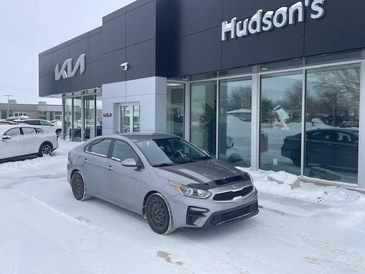 This Forte comes with a set of winter tires on rims. Other features include a 2.0L MPI 4-Cylinder Engine, 6-Speed Manual Transmission, Grey Exterior, Black Interior w/ Cloth Seats, Heated Front Seats, 60/40 Split Folding Rear Seats, Keyless Entry, Power Windows/Door Locks, Rear Vision Camera, Hill Assist Control, 6 Airbags, Tilt/Telescopic Leather Wrapped Steering Wheel w/ Audio Controls, Cruise Control, AM/FM/MP3 Stereo, Bluetooth® Hands-Free Connectivity, 8 Audio Display, Android Auto/Apple CarPlay Equipped, Air Conditioning, Heated Side View Mirrors, Daytime Running Lights, Halogen Projection Headlamps, 15 Kia Accessory Black Alloy Wheels.
<br>**Damage Reported: 07/2023 - Damage to front end in the amount of $13,000. All work professionally repaired.  

<br> <br><i>-- The Larry Hudson Group is a family run automotive organization that has enjoyed growth for over 42 years of business. We have a great selection of new inventory and what we feel are the best reconditioned used cars in Ontario. Hudsons NEED your trade. We can offer you top market value for your current vehicle. Please come and partake in a great buying experience with the Larry Hudson Group in Listowel. FREE CarFax report available with every used vehicle! --</i>